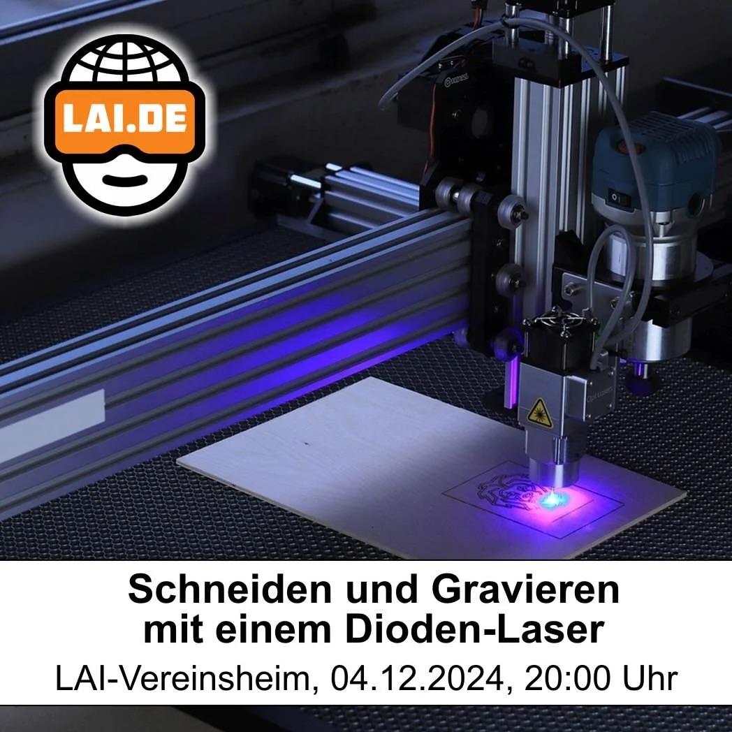 Am 4. Dezember, 20:00 Uhr zeigt LAI in seinem Vereinsheim Beispiele wie ein Laserschneider für das Gravieren oder Schneiden von verschiedenen Materialien eingesetzt werden kann.
Der Einsatz von Dioden-Lasergeräten gewinnt in der Zwischenzeit auch im Hobbybereich immer weiter an Bedeutung, wobei im professionellen Umfeld eher CO2-Laser eingesetzt werden.
Welche Software und Hardware hierfür notwendig ist und welche Voraussetzungen vor dem Einsatz gelten, zeigt Michael Brückmann an praktischen Beispielen. So werden in der Vorweihnachtszeit einige Materialien (z.B. Holz, Metall usw.) als Weihnachtsschmuck bearbeitet.
Die Teilnahme an dem Workshop ist wie immer kostenlos. #tutam #lustaufinternet #laichingen #laichingeralb #albdonaukreis #laserschneiden #lasercutting #weiterbildung #diodenlaser #gravieren #diy #ehrenamt #ehrenamtverbindet #ehrenamtlich #meinlaichingen #mibstudios #gravieren #internetverein #meinlaichingen #verein