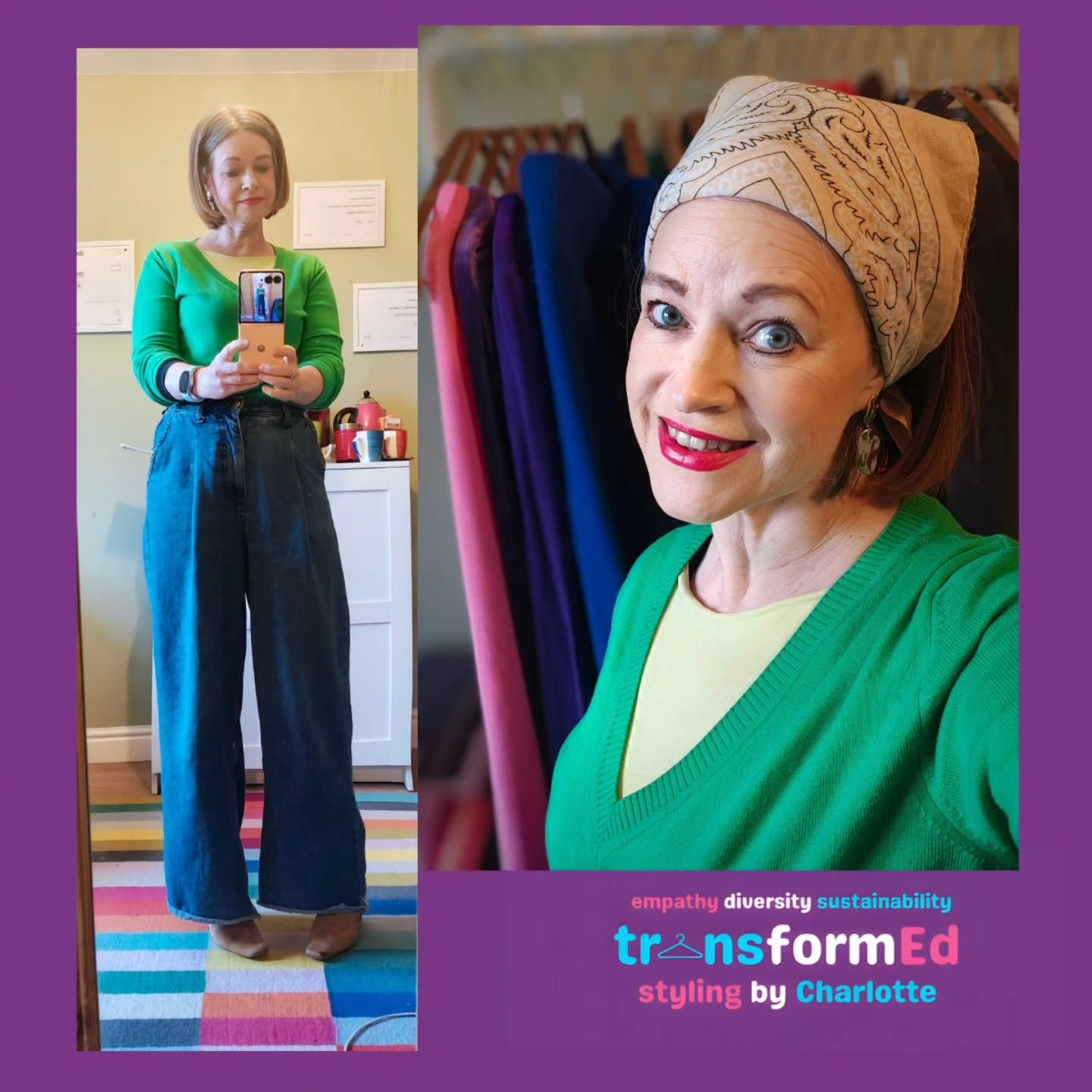 I may not have been to Copenhagen Fashion Week but I've added a touch of Scandi style with my @oestlondon headscarf, one of a whole range of colours and styles they sell.
🇩🇰
Boots and jumper second hand
Jeans GOTS certified organic cotton @lucyandyak
Scarf @oestlondon
🇩🇰
Personal Styling Hull
Colour Analysis Hull
Sustainable Styling