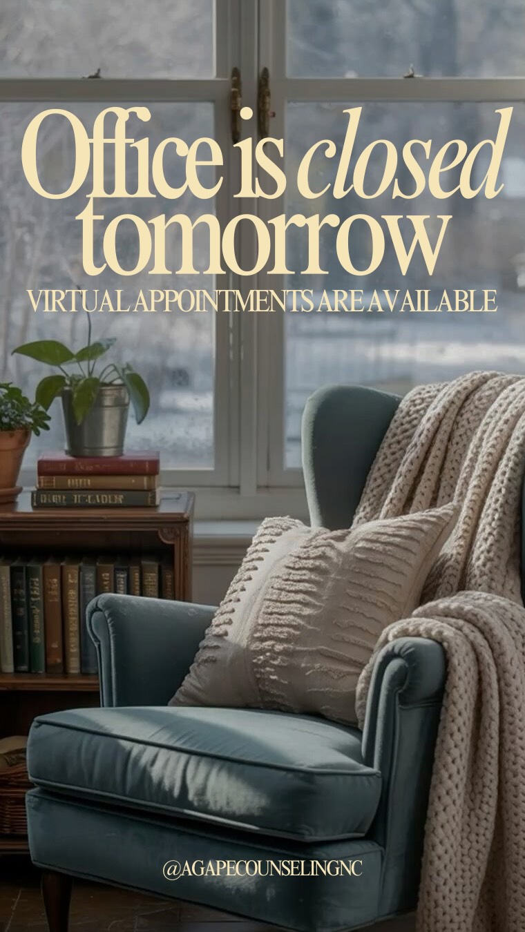Due to road conditions, our physical office will be closed tomorrow for in-person appointments.
Virtual sessions are still available, and we’re happy to switch your appointment to telehealth if that feels best for you. ❄️
We’ll reassess tomorrow and share an update about Tuesday once we see how the roads are doing.
Safety matters to us and thank you for your flexibility.
#snowtherapy #snowday #mentalhealth