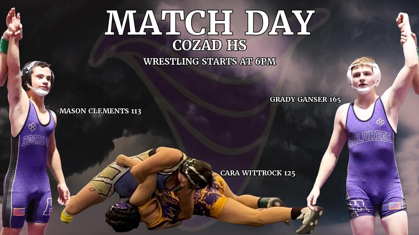 Match Day!
Boys and Girls Wrestling travel to Cozad tonight to take on the Haymakers!
Wrestling starts at 6pm!