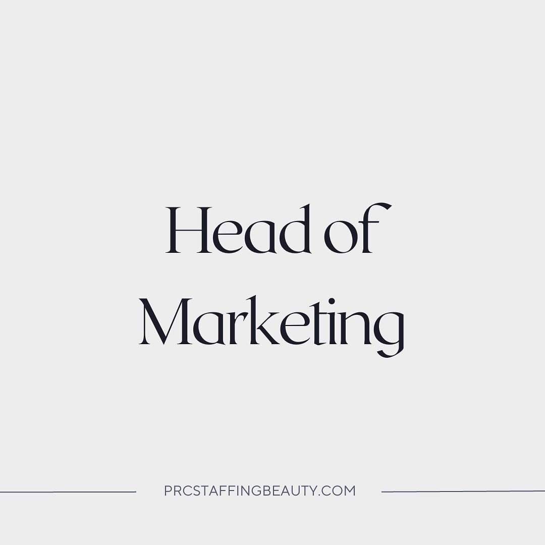 Head of Marketing position open with our very disruptive beauty & body care client! This role along with their incredibly talented team are based in NYC and the position reports into their VP of Global Marketing. DM for details!