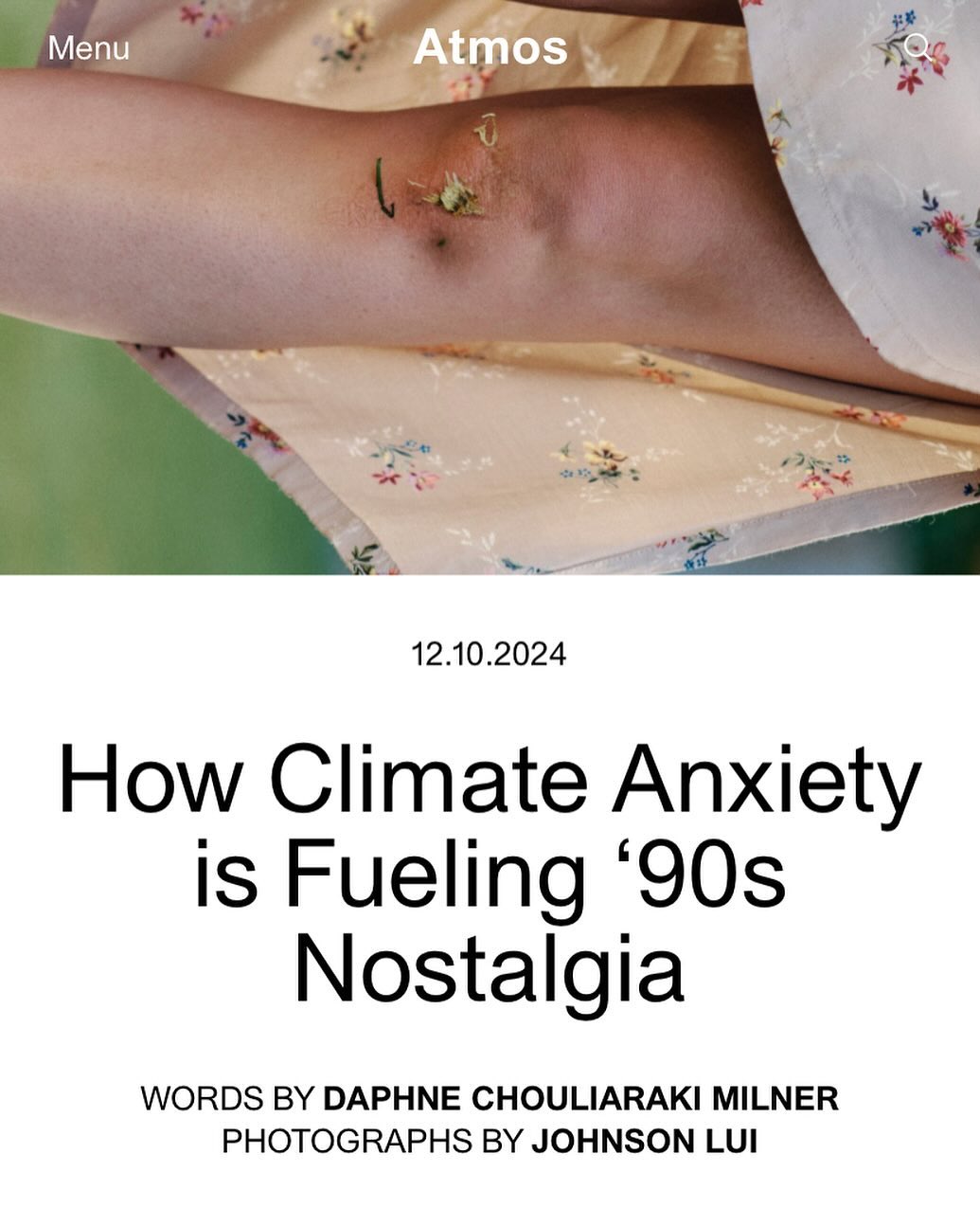 Have you noticed an intensification of nostalgic aesthetics and what’s been called “nostalgiacore” as a possible coping response to the polycrisis, particularly amongst young people?
Thanks to Atmos and journalist Daphne Milner for drawing these connections.
As I shared in this article: “I don’t want to write it off as being only some kind of retreat from reality or escapism because there’s certainly a place and a time for this kind of comfort-seeking,” Wray says. “It’s just that we cannot hang out under the covers forever. We need to find ways of breeding up more hardcore existential resilience so that we can actually engage in transformative actions with others to build a better world rather than just hide away from the scary system in which we’re living.”
Read full article over at @atmos 🪐