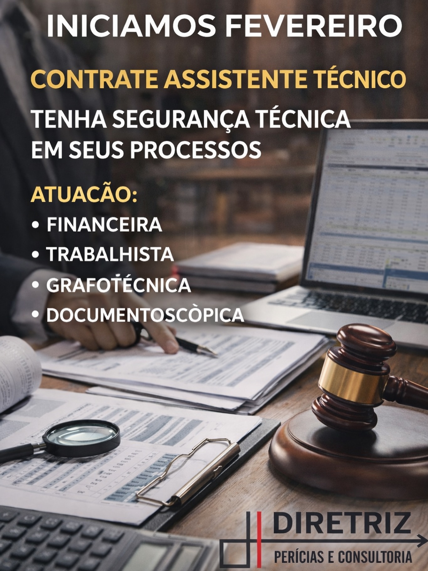 INICIAMOS FEVEREIRO — e com ele, a chance de começar o mês com mais CONTROLE, ESTRATÉGIA e SEGURANÇA TÉCNICA nos seus processos.
Advogado(a), quando o caso envolve números, documentos e detalhes técnicos, a diferença entre “achar” e PROVAR pode estar no apoio certo: ASSISTENTE TÉCNICO ao seu lado.
Contrate Assistente Técnico e tenha SEGURANÇA TÉCNICA em seus processos com:
🔹 FINANCEIRA (contratos, cálculos, revisões)
🔹 TRABALHISTA (verbas, horas, reflexos, conferências)
🔹 GRAFOTÉCNICA (assinaturas, manuscritos, autoria)
🔹 DOCUMENTOSCÓPICA (autenticidade, fraudes, análise documental)
Quer mais assertividade nos quesitos, leitura crítica do laudo e suporte técnico para fortalecer sua tese?
Chame no direct e peça uma ANÁLISE INICIAL.
#DiretrizPerícias #AssistenteTécnico #Perícia #PeríciaFinanceira #PeríciaTrabalhista Grafotécnica Documentoscopia AdvocaciaEstratégica LaudoPericial Quesitos ParecerTécnico Direito