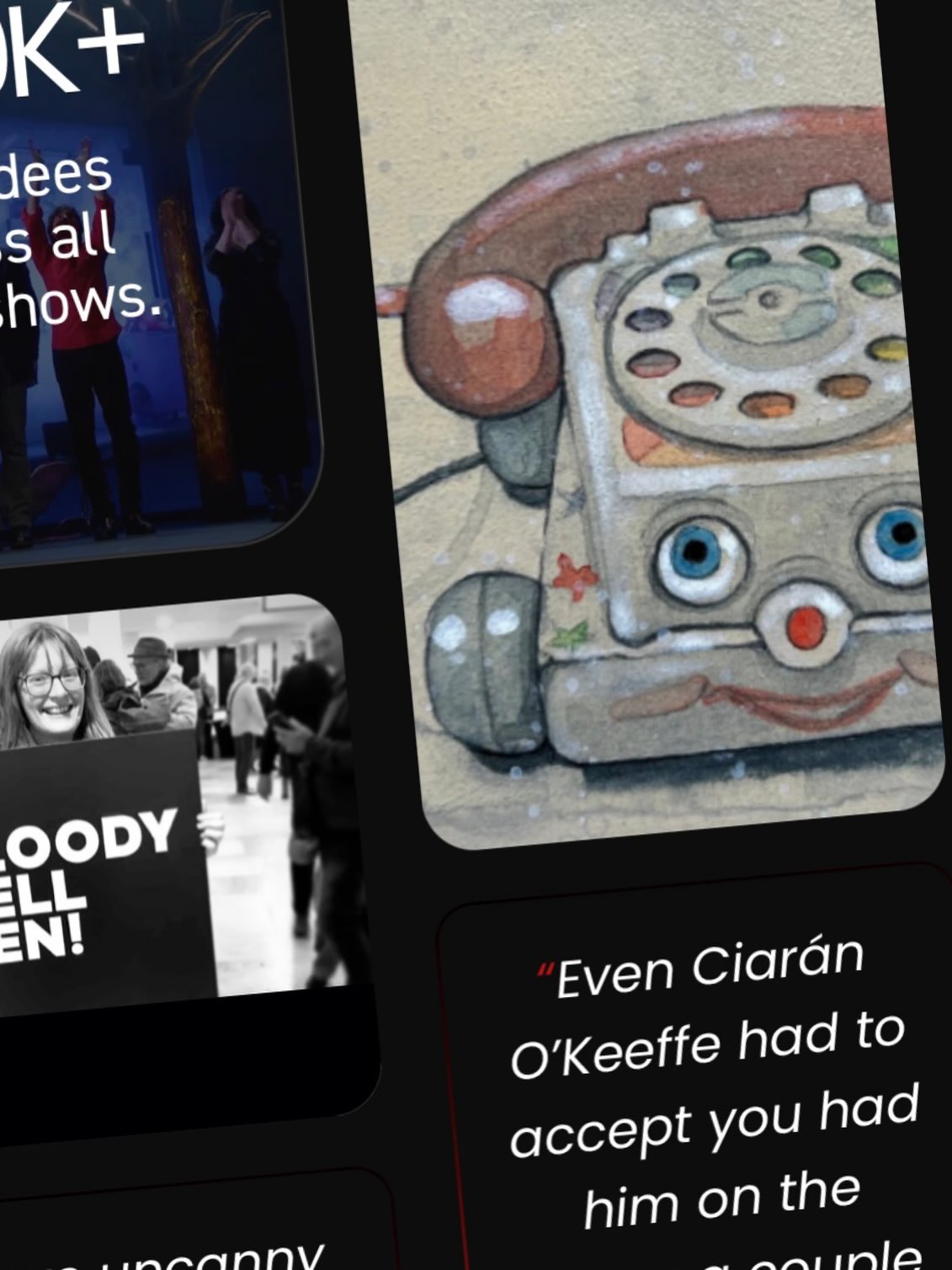 Thrilled to see my painting of “Elton’s Phone “ from the @uncannypodlive ..The advert is about the 2026 @uncannypodlive touring show .. It’s just started and i will be off to see it at Theatre Clwyd in Mold next week .. I can’t wait .. are you a #teambeliever ?