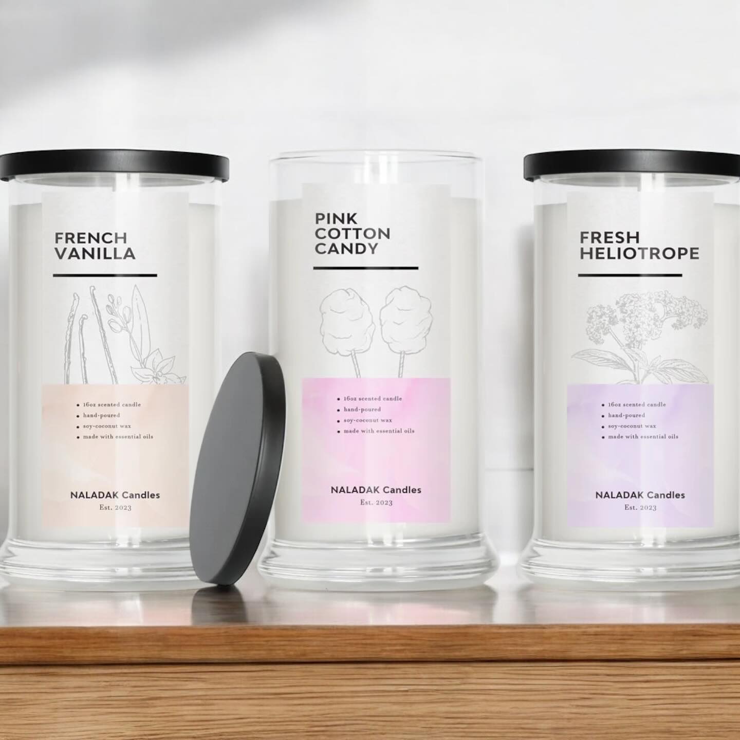 New Tall & Sleek Single Wick Candles #candles #soycandles #homedecor #unitedstates #cottoncandy #heliotrope