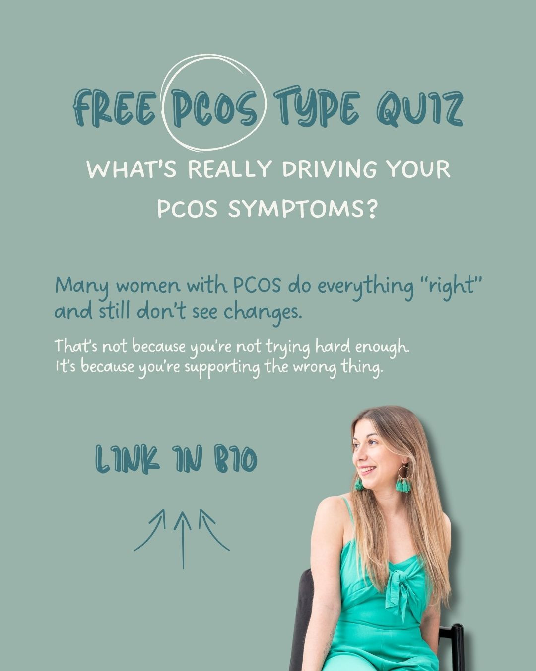 For a long time, I felt stuck with my PCOS.
I wasn’t given many options. So I did what many women do: I tried to manage things on my own.
Eating “healthy,” exercising more, trying to figure it out without real answers and still seeing symptoms come back.
What changed everything for me wasn’t doing more. It was understanding what was actually driving my symptoms.
Once I stopped guessing and started supporting what my body needed, things finally began to make sense.
That’s why I created this free PCOS Type Quiz.
To help you get clarity on what your body is asking for, so you can stop doing “all the right things” and start doing the right things for you. 💕
✨ Take the free quiz — LINK IN BIO