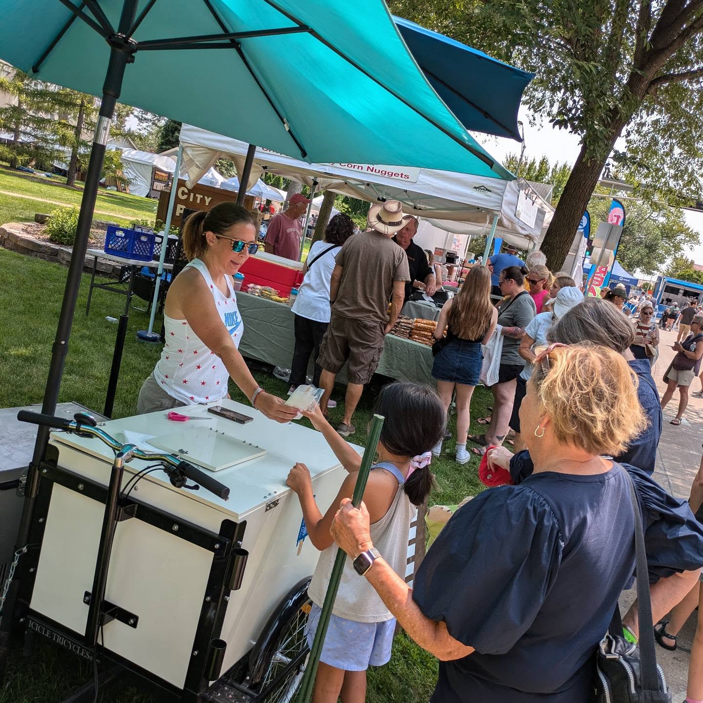 Serving pops at Art in the Park (Appleton) all weekend!