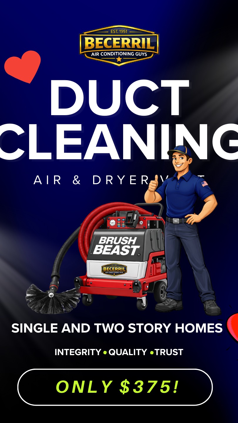 Why This Valentine’s Day Is the Perfect Time for Duct Cleaning?
Valentine’s Day is about showing love and care. While flowers and chocolates are lovely, a duct cleaning service offers a lasting benefit for the whole family’s health and comfort. Here’s why it makes a meaningful gift:
✅Protects your family’s health by reducing allergens and irritants
✅Improves home comfort with better air circulation and temperature control
✅Saves money by improving HVAC efficiency and lowering energy costs
✅Shows thoughtfulness with a practical gift that impacts daily life
✅Supports a local business with a strong community presence
Becerril Air Conditioning Guys are offering a special Valentine’s Day promotion, making it easier to give this valuable gift. ONLY $375
#becerrilair #acguys #airconditioningguys #elcentro #calexico #brawley #imperial #chulavista #eastlake
