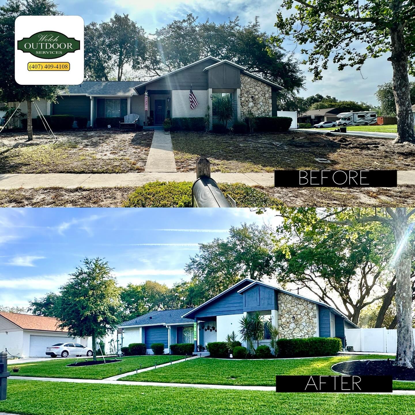 Irrigation and ProVista St. Augustine installation. Call us today for your lawn transformation! 4074094108