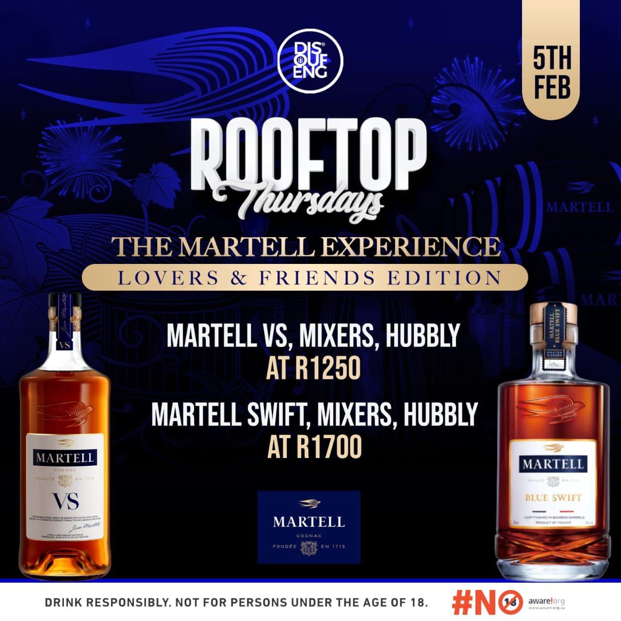 💫🔥 Rooftop Thursdays presents: The Martell Experience 🔥💫
Step into a night that defies expectations and discover the bold evolution of Martell Blue Swift.
An elevated Lovers & Friends Edition, designed for those who appreciate refinement, curiosity, and connection. 💙✨
Be immersed in the world of Maison Martell — where heritage meets modern expression, under the stars on our rooftop.
✨ Be Curious.
#MartellBlueSwift #TheMartellExperience #BeCurious #RooftopThursdays
