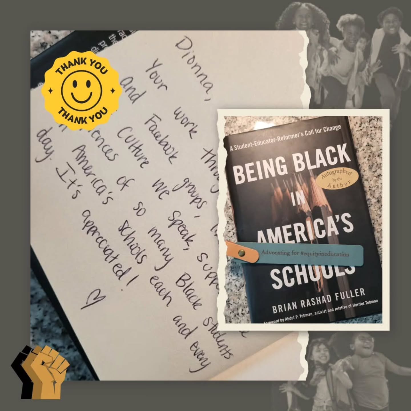 I gotta give a shoutout and HUGE thank you to the folks who support me whether it’s through taking moments to send me am affirming text message or a DM, or those who kindly send thoughtful gifts that not only affirm my work but also encourage me to dig even deeper into it.
And, sometimes these gifts even complement one another when the givers haven’t even met each other.
I recently received a personalized leather bookmark with an inscription that echoed my why back to me, and separately, an autographed book with a handwritten note that gave me all the feels.
It’s rough out here y’all…even more so in the current sociopolitical climate, but moments like this make me feel seen and remind me to keep on going.
“Your work is not easy, but it is so necessary. You’re helping create the world we dream is possible.”
“I feel more capable of understanding the population I work with and care so deeply about.”
These affirmations put in real work, not because they flatter, but because they make the impact of my work tangible and remind me why it matters.
I’m grateful for supporters who see the labor, sit with it, and offer care in return.
To those who have shown love, from a hearty laugh at a conference to a quick jaunt through a favorite museum to personalized messages, THANK YOU! Y’all show up right when it’s needed most! 💜
#GratefulHeart #CommunityCare #SeenAndSupported #LanguageJustice #EquityInEducation CulturallySustaining BlackEducators ScholarActivist PurposeDrivenWork DoingTheWork CollectiveCare PublicScholar ThisWorkMatters KeepGoing
