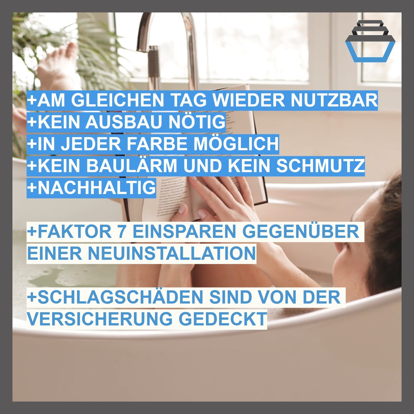 Kontaktieren Sie uns, wir beraten Sie.
-Kein Aus- oder Umbau
-Kein Bauschutt
-Kein Baulärm
-Am gleichen Tag wieder nutzbar
Ist Ihre Wanne verfärbt oder abgenutzt?
Möchten Sie eine individuelle Farbe?
Kontaktieren Sie uns...
www.schichtbetrieb.ch | +41 61 521 51 51 | info@schichtbetrieb.ch
#renovieren #badezimmer #beschichten #umbau #ausaltmachneu #verwaltung #immobilienverwaltung #eigenheim #reinigen