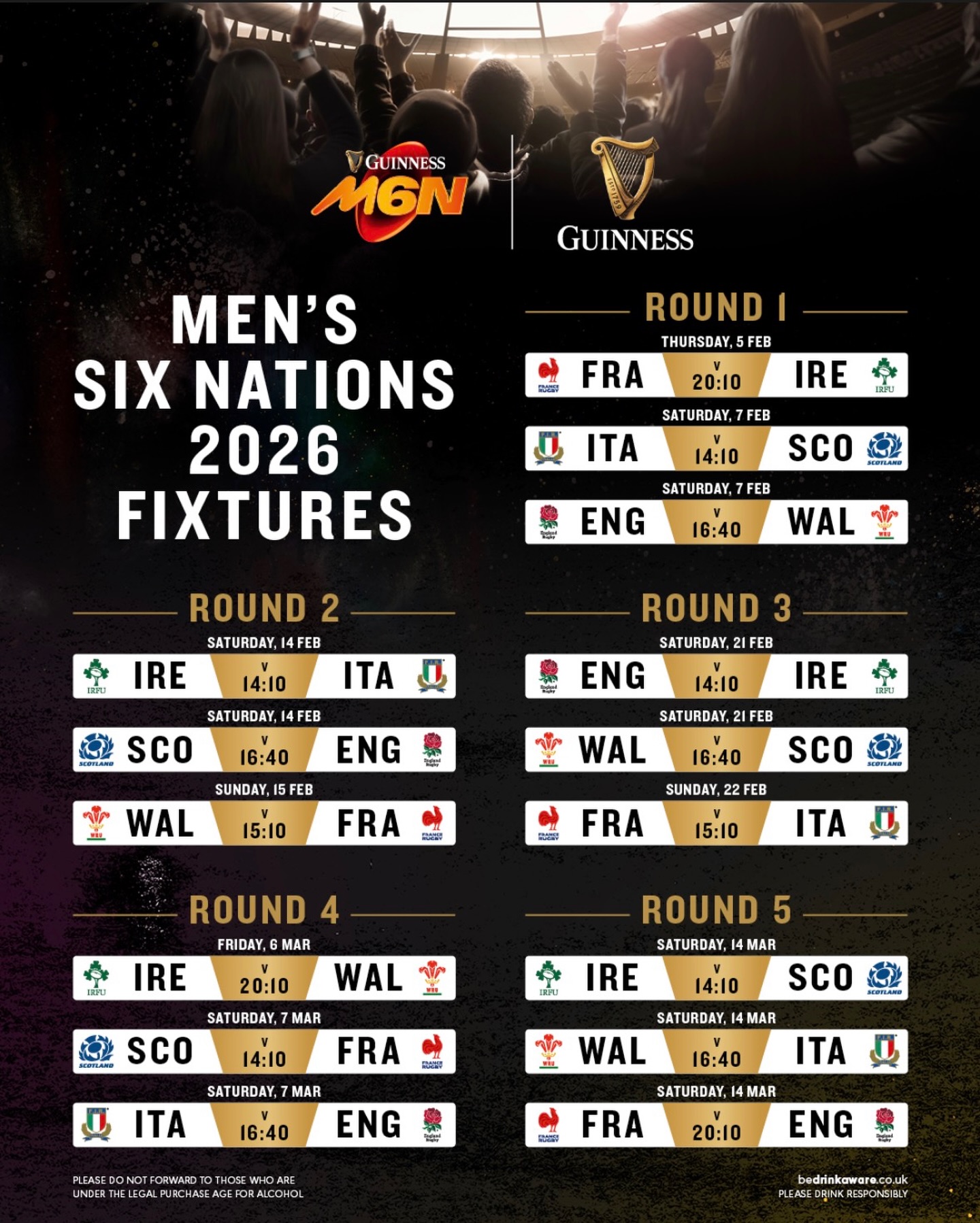 🏉 Men’s Six Nations is LIVE with us! 🍻
From huge tackles to last-minute tries, we’re showing every match live on our screens — so grab a pint, bring your mates and settle in for the best rugby of the year.
🔥 Big games
📺 Live coverage
🍺 Cold Guinness
🍔 Great food
📍 South Street Bar & Coffee Lounge
Whether you’re backing Ireland, England, Wales, Scotland, France or Italy — this is where match days hit different.
#SixNations #GuinnessSixNations #RugbyLive #MatchDayVibes