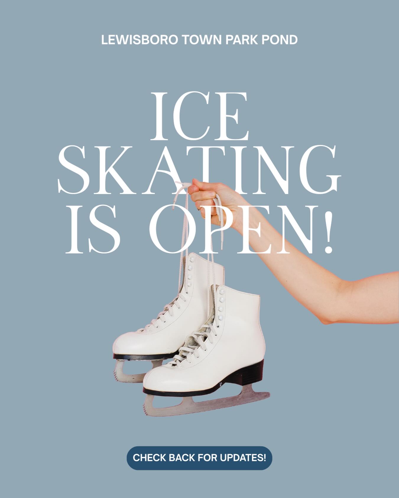 ๐ Itโs a GREEN flag for ice skating at the Town Park pond! ๐