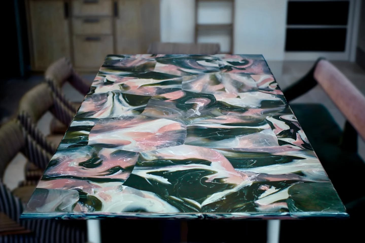 Last summer we had the pleasure of working with @oliviaoutred studio to make a bespoke dining tabletop for her client in our colourway Sand Peony. This piece was our largest tabletop to date at 2400 x 1150mm and 30mm thickness, and it weighs a whopping 76kg.. that's about 5500 plastic bags!
This was a real moment for us - we've always wanted to make big tabletops like this!
Not even including prepping all the plastic, it took a whole month and four test presses to get it right: tweaking the marbling, as well as the formation and weights of the individual masses of plastic on the bed of the press... but finally we did it!!
We are so pleased to finally share this with you all, and look back on the epic journey.
Thanks to Olivia and her wonderful team, and of course the lovely clients 💚♻️
#recycledplastic
#marbletable
#sustainabledesign
#sustainablefurniture
#ecofurniture