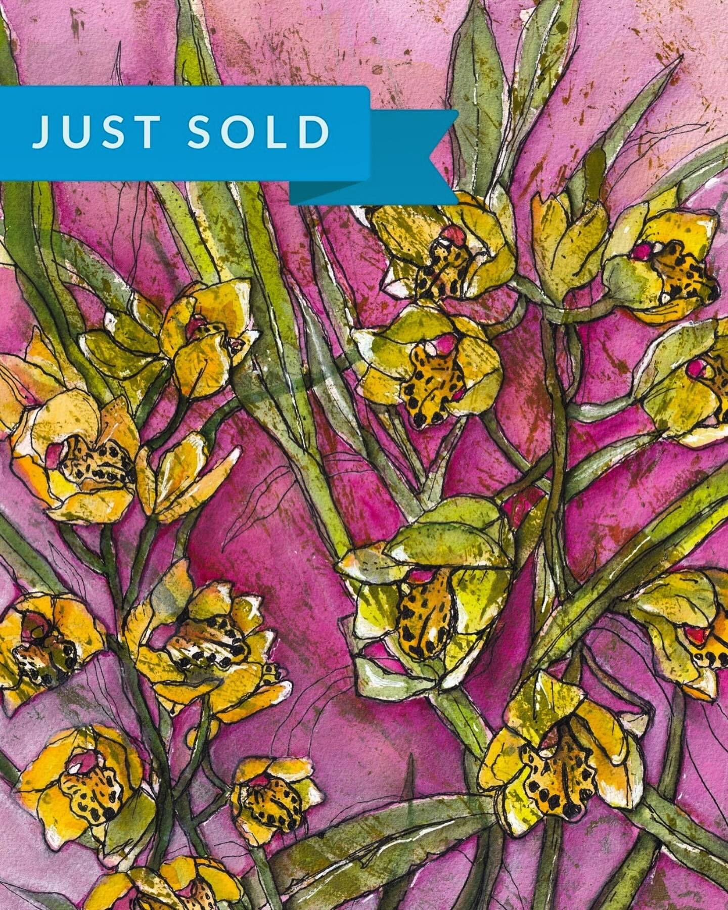 So lucky to have a collector from NSW buy my orchids painting. #bluethumb #watercolours #brisbaneart #brisbaneartist #orchids #art