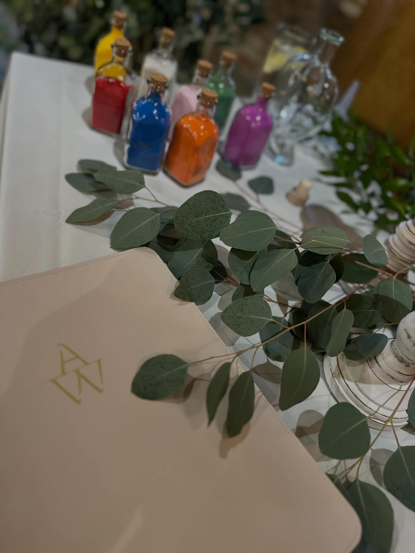A sand ceremony is a lovely symbolic moment in a wedding. Different colours are layered on top of each other - in this instance by the couple, their children and grandchildren. It’s a meaningful way of including family in the wedding. ♥️💙💜💚🩷🩵💛