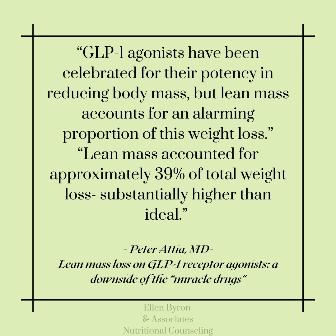 With the boom of GLP-1 agonist like Wegovy and Ozempic there are many questions about where this will take us. Some of the worries about these drugs are the longterm effects and consequences of use.
A sector of research has looked at body composition and found that there is more lean body mass lost than in traditional wt loss. This is a big problem, especially in people that don't have a lot of excess weight to lose in the first place.
-
#dietitiansofig #nutrition #nutritionquotes #nutritionresearch #leanbodymass