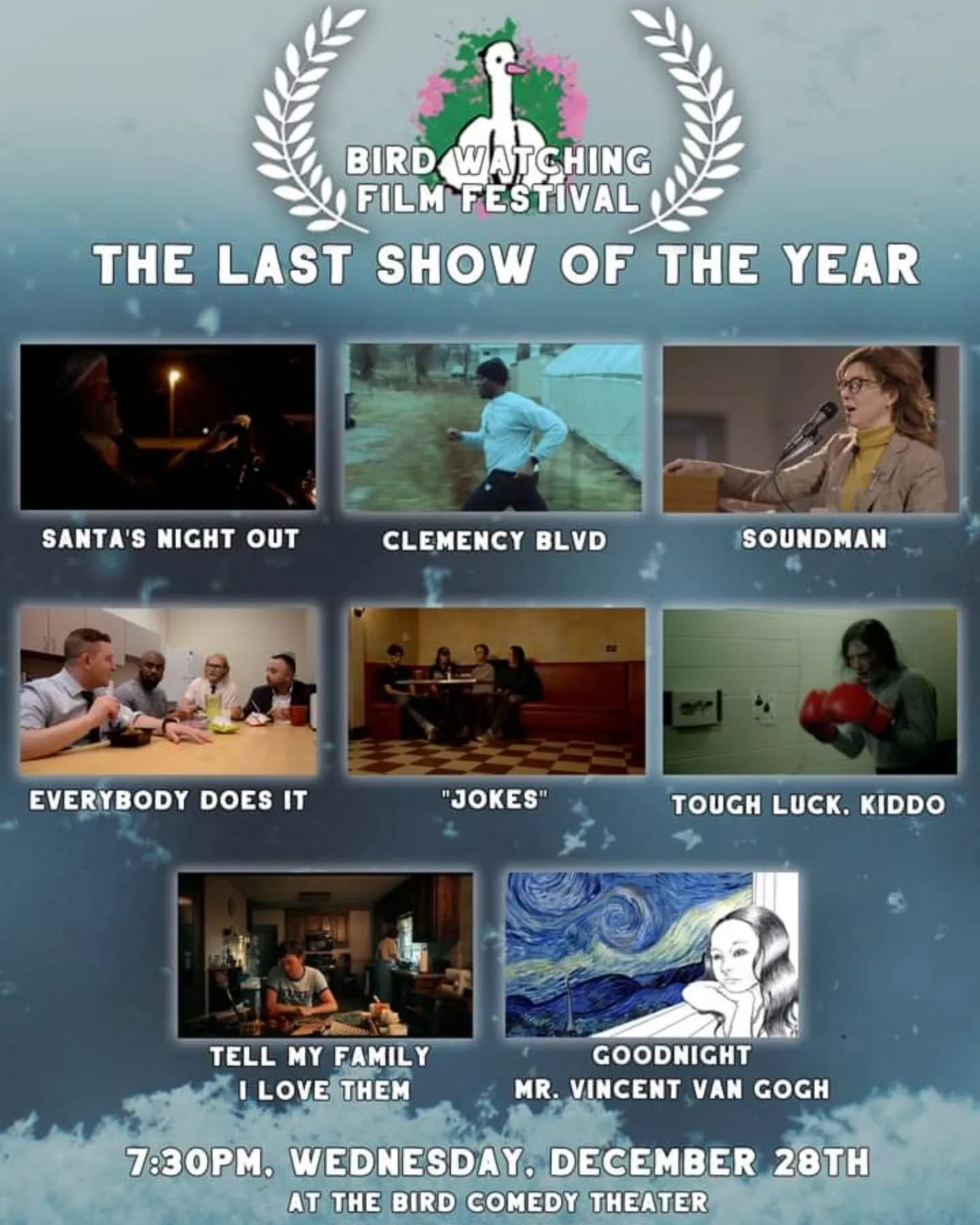 Santa's Night Out will screen with our good friends @birdwatchingfilmfest!
.
.
.
.
.
.
.
#bluebarnproductions
#birdwatchingfilmfest
#filmfest
#filmfestival
#independentfilm
#shortfilm