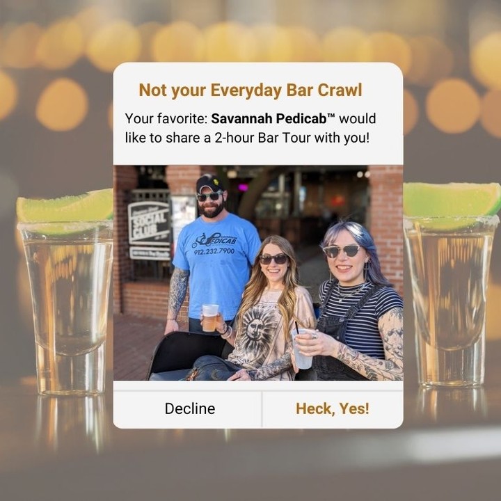 With St. Patrick's holiday right around the corner, our Bar Crawl rides will fill up quick. Make sure you book yours ahead of time!
💌www.savannahpedicab.com
#barcrawl #savannah #savannahpedicab #savannahholiday #historicsavannah #fun