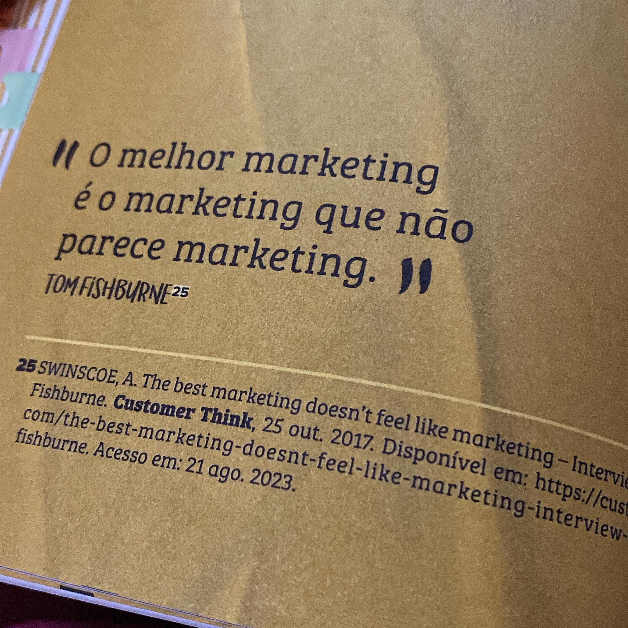 O que você faz para o marketing da sua empresa não parecer marketing?
@falajoaobranco comenta no livro dele que “a verdadeira alma do negócio está em alguém que não apenas entende a pessoa para quem vai vender algo, mas que se importa realmente com ela”.
Faça o seu marketing pensando no cliente!
#desmarketizese #joaobranco #marketing #livro #empresas #pequenosnegocios #marketingdigital #estudos #saopaulo