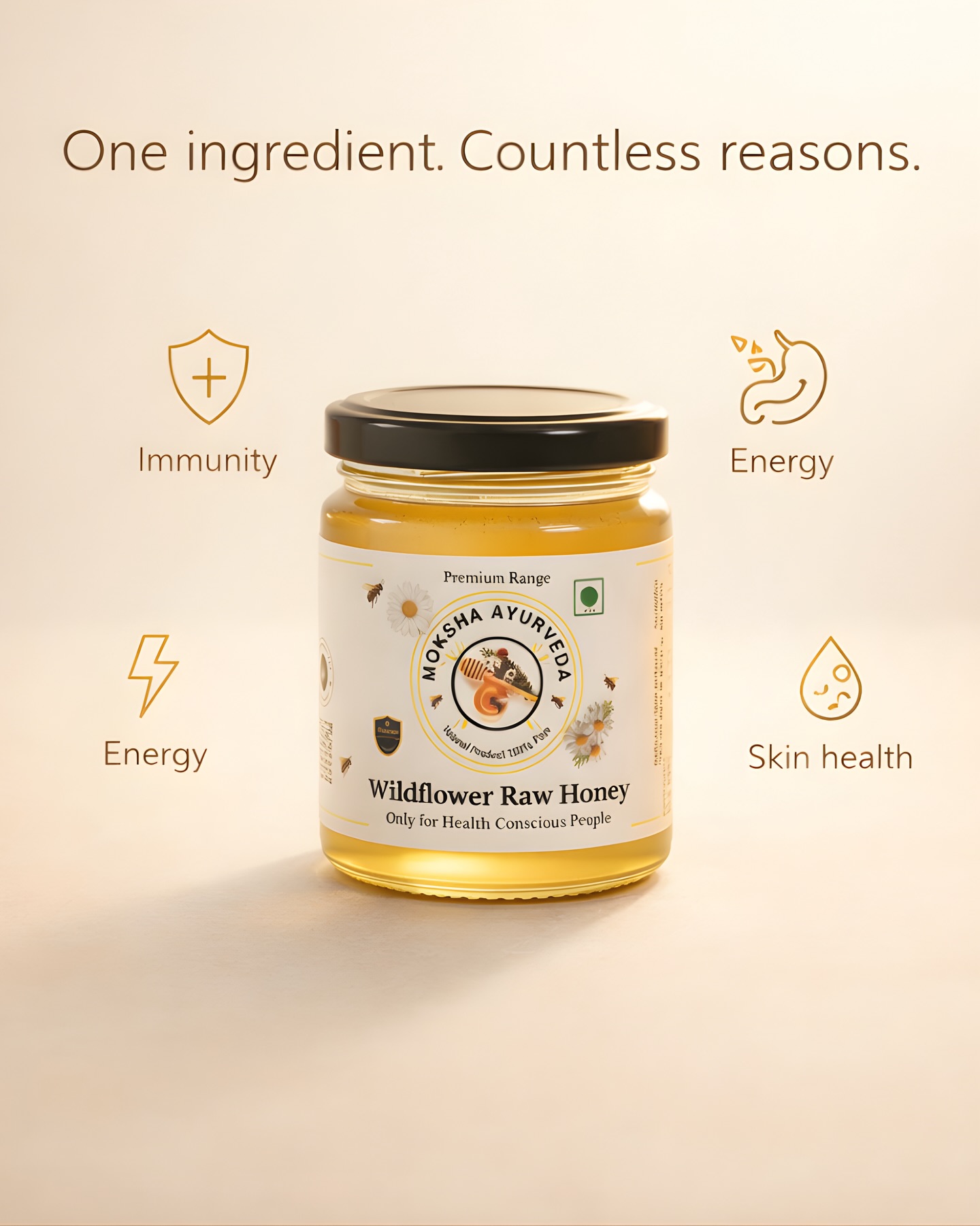 One ingredient. No shortcuts. No confusion.
Pure Wildflower Raw Honey that supports
🍯 Immunity
⚡ Natural energy
🌿 Digestive balance
✨ Skin health
Nothing added. Nothing stripped away.
Just honey, the way nature intended.
For people who read labels.
And care about what goes inside.
#MokshaAyurvedaHoney #WildflowerHoney #RawHoney #AyurvedicLifestyle #NaturalImmunity