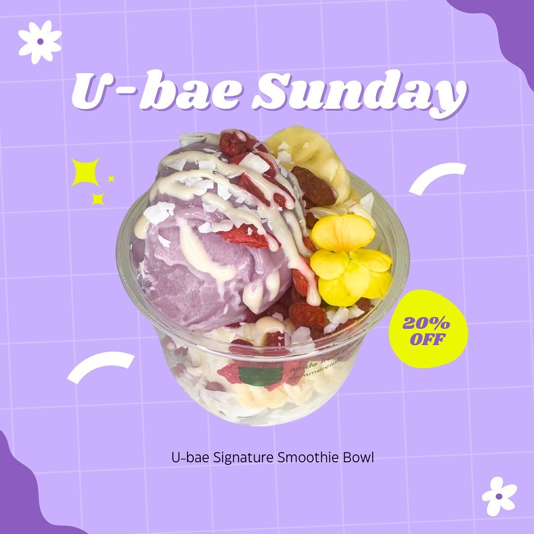 Calling all UBE LOVERS! 💜
Sundays mean 20% off our U-bae Signature Smoothie Bowl!
Crafted with two scoops of some of our most popular healthy sorbets — Ube and coconut — and topped with bananas, Goji berries, house-made coconut condensed milk and house-made toasted rice, this creation will have you screaming YAY FOR U-BAE! 😜
📍670 E. Flamingo Rd.
Las Vegas, NV 89119
#happysunday #smoothiebowl #lasvegas #wellnessjourney #lasvegasfoodie #lasvegasfoodies #lasvegaslocals #fitness #fit #smoothie #lasvegasbusiness #vegan #lasvegasinfluencer #sundayfunday #ube