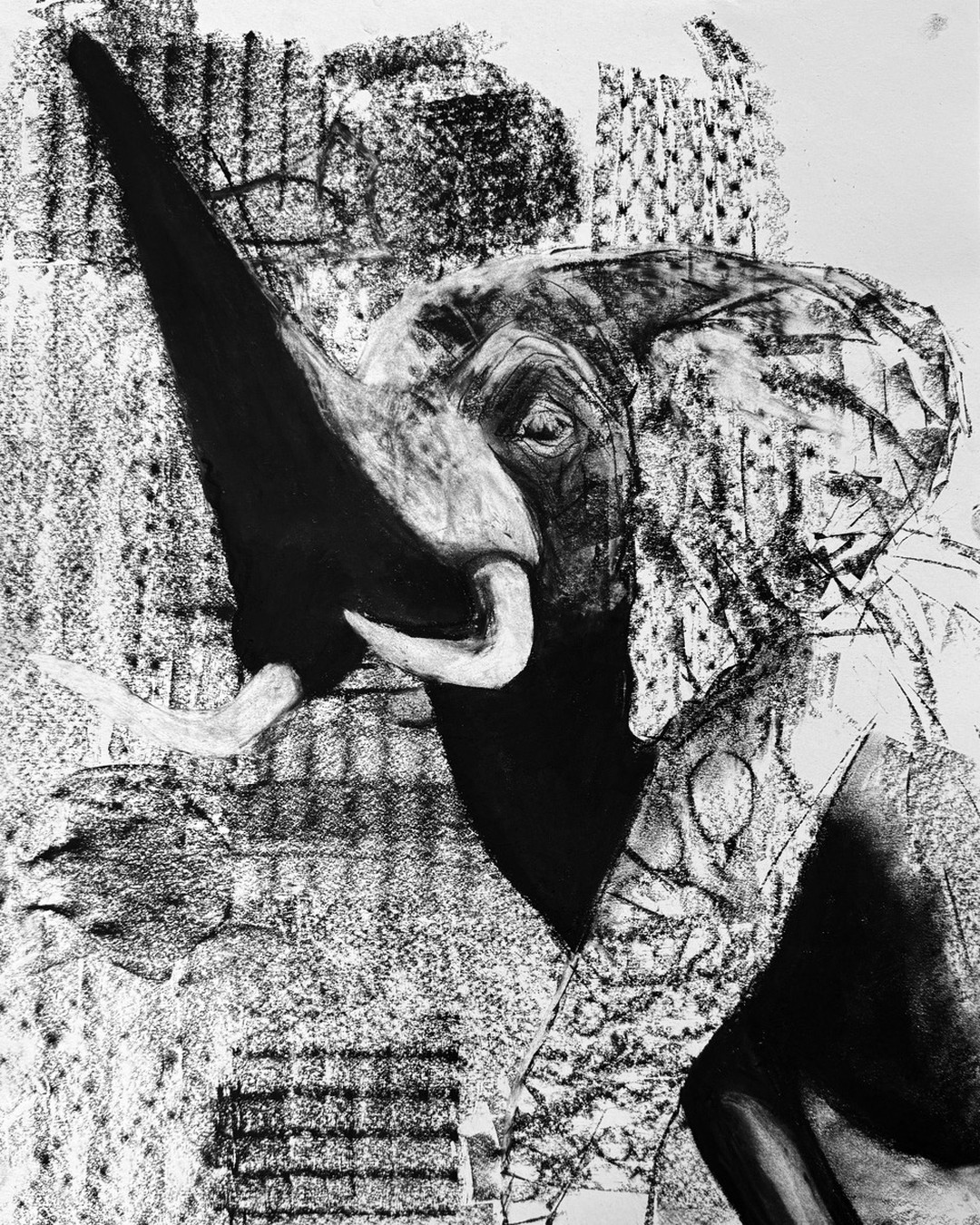 Indoors at the Natural History Museum today, my subject towers above — “the largest mounted specimen of the world’s largest living land animal,” the Loxodonta africana. A quick sketch, then home to try some ideas.
#drawingsmatter #loxodontaafricana #naturalhistorymuseum #drawingdc