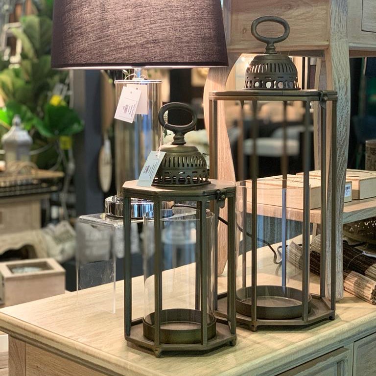 New antique golden brown iron lanterns now available @libertyhomeandgiftware #interiordesign #lighting #lantern