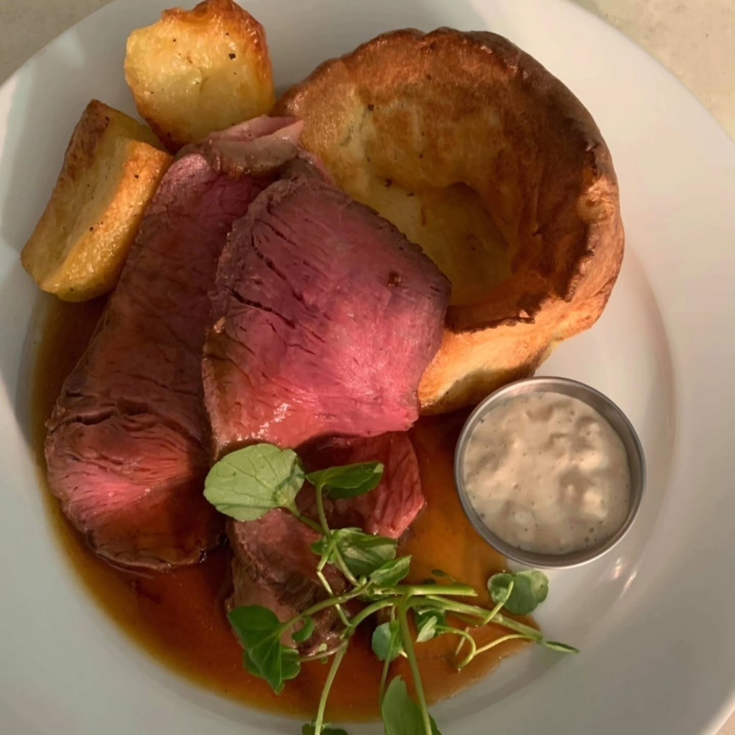 Sunday lunch sorted! Someone else cooking while you relax with friends and family, no washing up in sight. Join us tomorrow for a delicious roast - Sirloin of Beef, all the trimmings, and more. Call 01536 770268 to book.