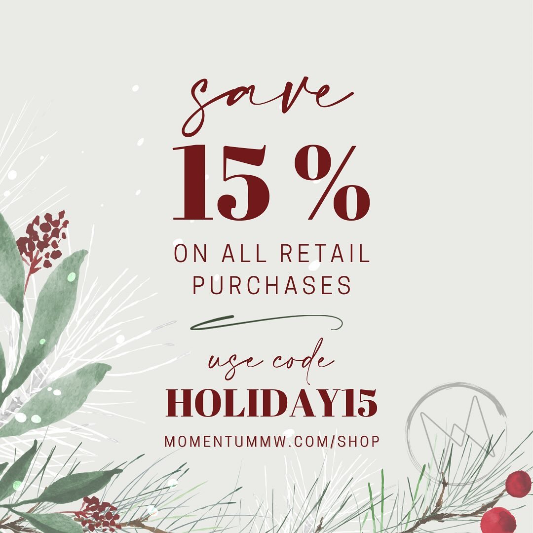 Holiday Shopping? Save 15% on all retail purchases through the end of December!We have great gifts from self care, candles, home items, scarves, pain relief, bath & body, and more! We curate our little shop and choose each product to make sure they are clean and safe, plus everything is from other small businesses. Visit our website to shop online (for store pickup or shipping) or browse while you’re in for your next massage session. Support small local businesses this holiday season!
Link in bio or visit momentummw.com/shop
#lovelarchmont10538 #larchmont10538