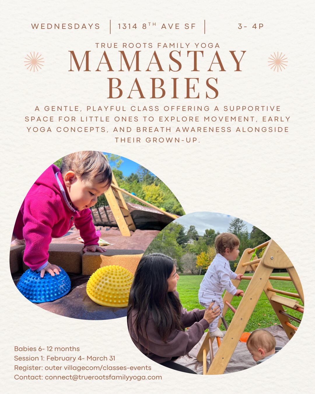 ๐ฃLooking for a post nap activity to get out of the house and burn some energy?? Come to Mamastay Babies Wednesdayโs at 3p!
๐ซฑ๐ฝโ๐ซฒ๐พThis is a supportive space for little ones to explore movement, early yoga concepts, and breath awarenessโright alongside their grown-up.
๐คธ๐ปWe open with 45 minutes of free exploration, so babies can get comfortable with a new setting in space. Babies will crawl, climb and wobble through soft obstacles to support their growing bodies and curious minds!
๐ถThen we close with a 15 minute yoga circle filled with songs, movement, yoga and fun, breathing exercises to connect and bring us together.
โจ No pressure. No expectations. Just connection, movement, and babies being babies. ๐คช
๐๐ผ register at the link in bio! Spots are limited, sign up now!