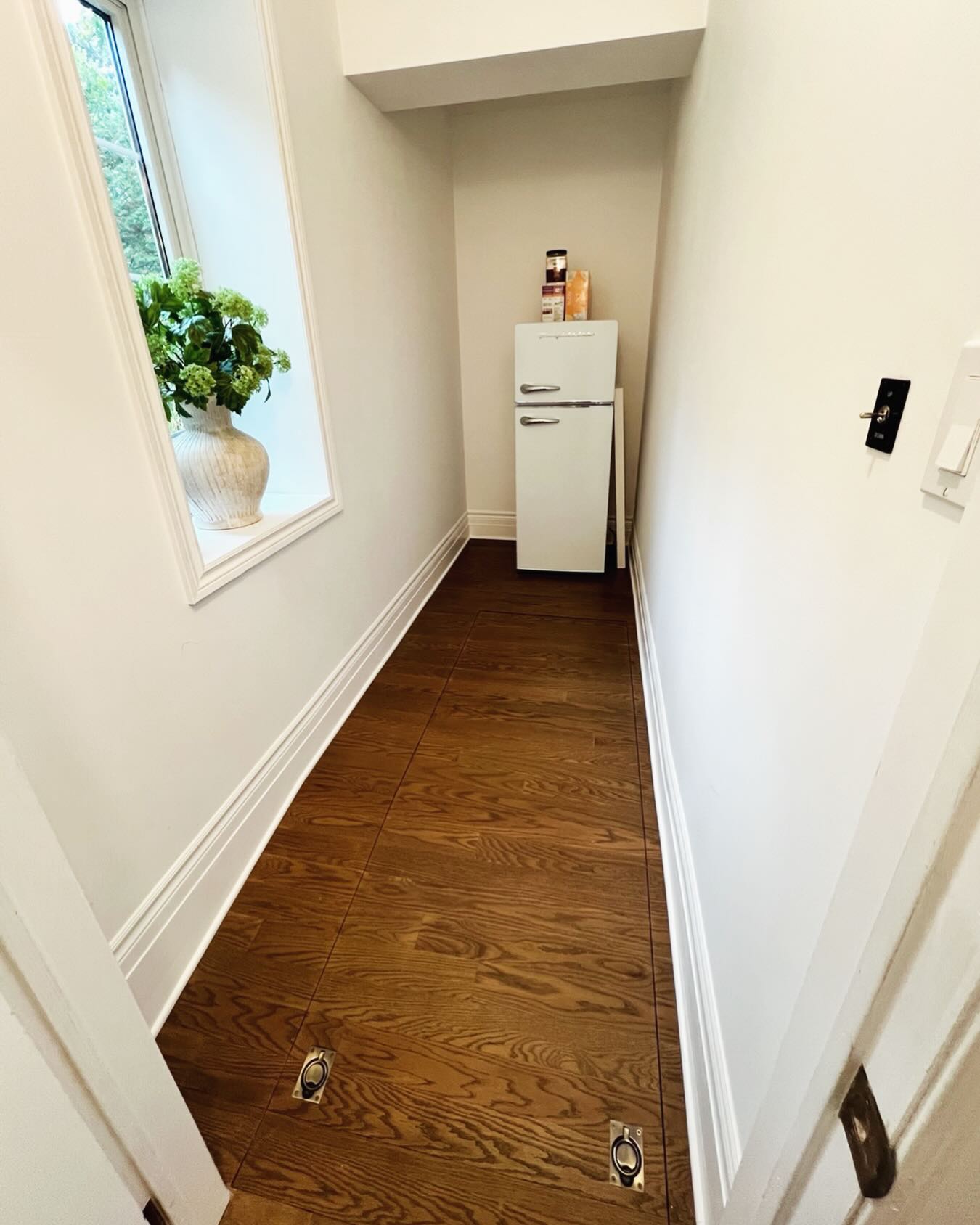 We painted this very cool pantry area that has an automatic trap door to the basement. #monoontario #dufferincountyhomes #painter #orangevilleontario