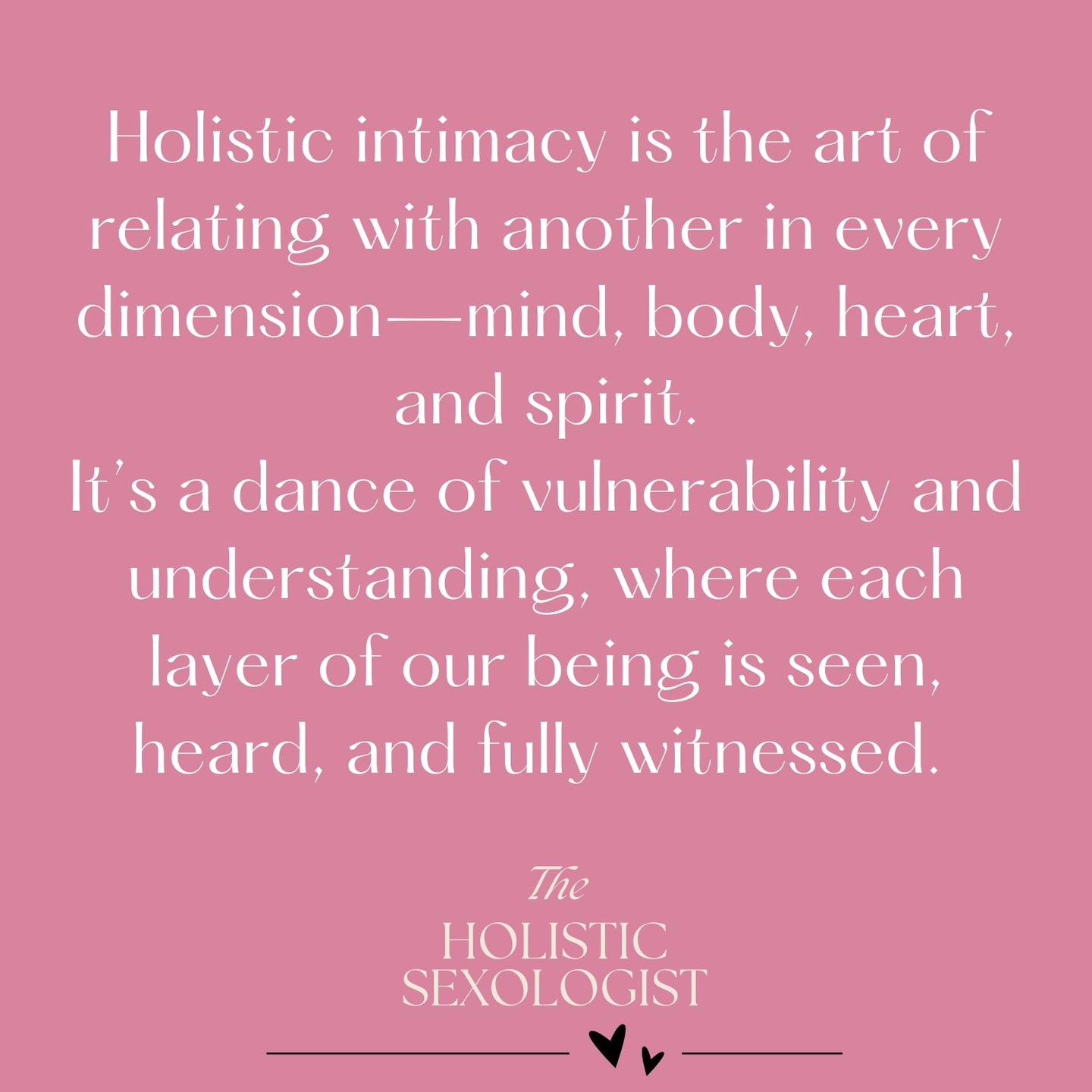 It is an art.
A way of being, communicating and connecting that requires refined skills and practice.
For most people it does not come naturally because we haven't been taught how to be in relationship to ourselves or others in this way.
AND just like anything worth having it is worth working for,
The absolute, ecstatic BLISS that awaits in the space of holistic intimacy is living at it's most delectable.
#holisticwellness #holisticintimacy #relationshipadvice #relationshipsupport #consciousrelating #wellnesscoach #datingcoach #datingadvice #consciousrelationships