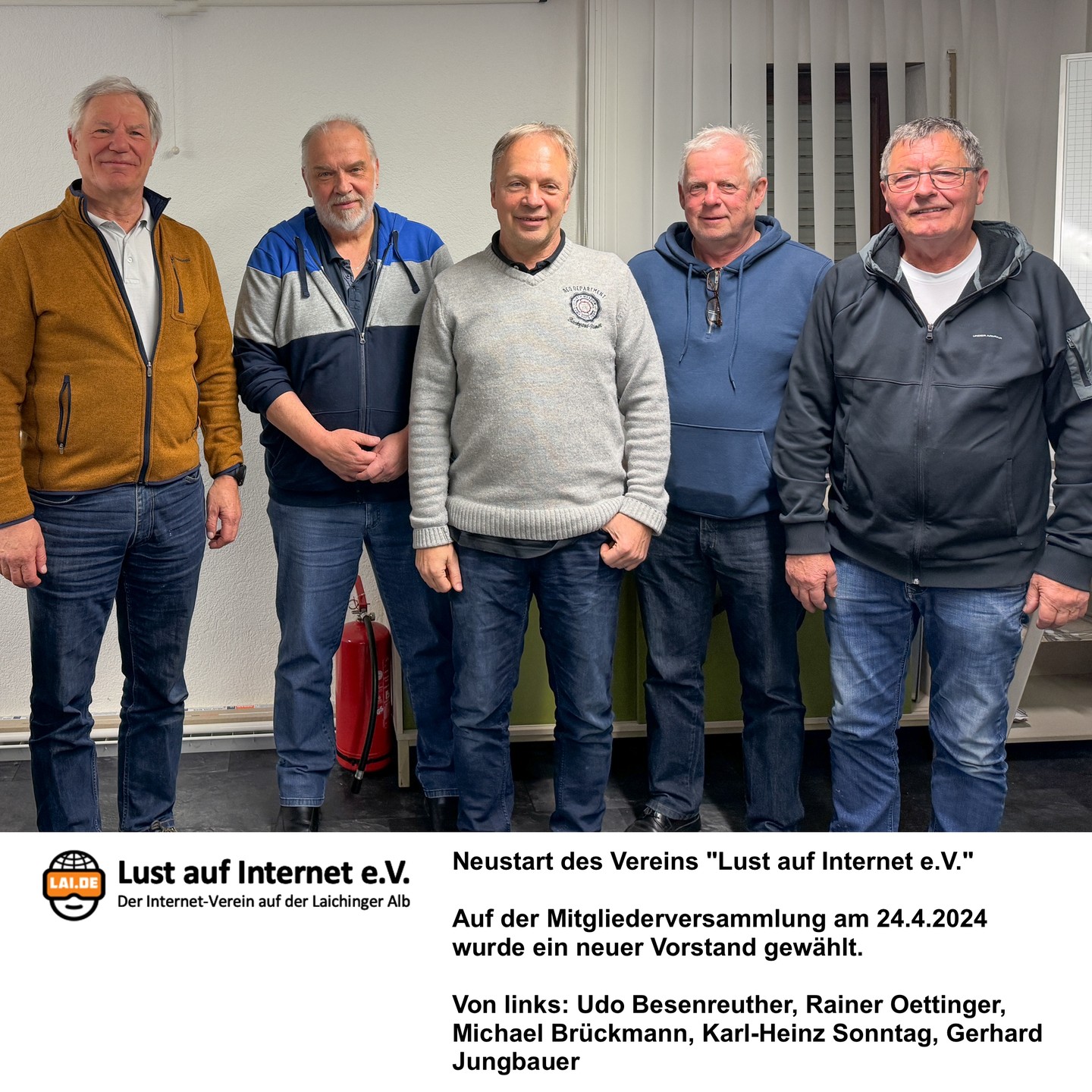 Für einen Neustart des Vereins "Lust auf Internet e.V." wurden bei der ordentlichen Mitgliederversammlung ein Team-Vorstand gewählt. Dieser präsentierte ein neues Konzept um die Attraktivität für die Mitglieder und Interessenten zu steigern. Wir freuen uns auf neue Themen, Veranstaltungen, Schulungen und vor Allem, viel Spaß im Umgang mit neuen Technologien. #Laichingen #laichingeralb #albdonaukreis #vereine #ehrenamt #internetverein #schwäbischealb #schwaebischealb #vorstand #meinlaichingen #machtolsheim #suppingen #feldstetten #heroldstatt