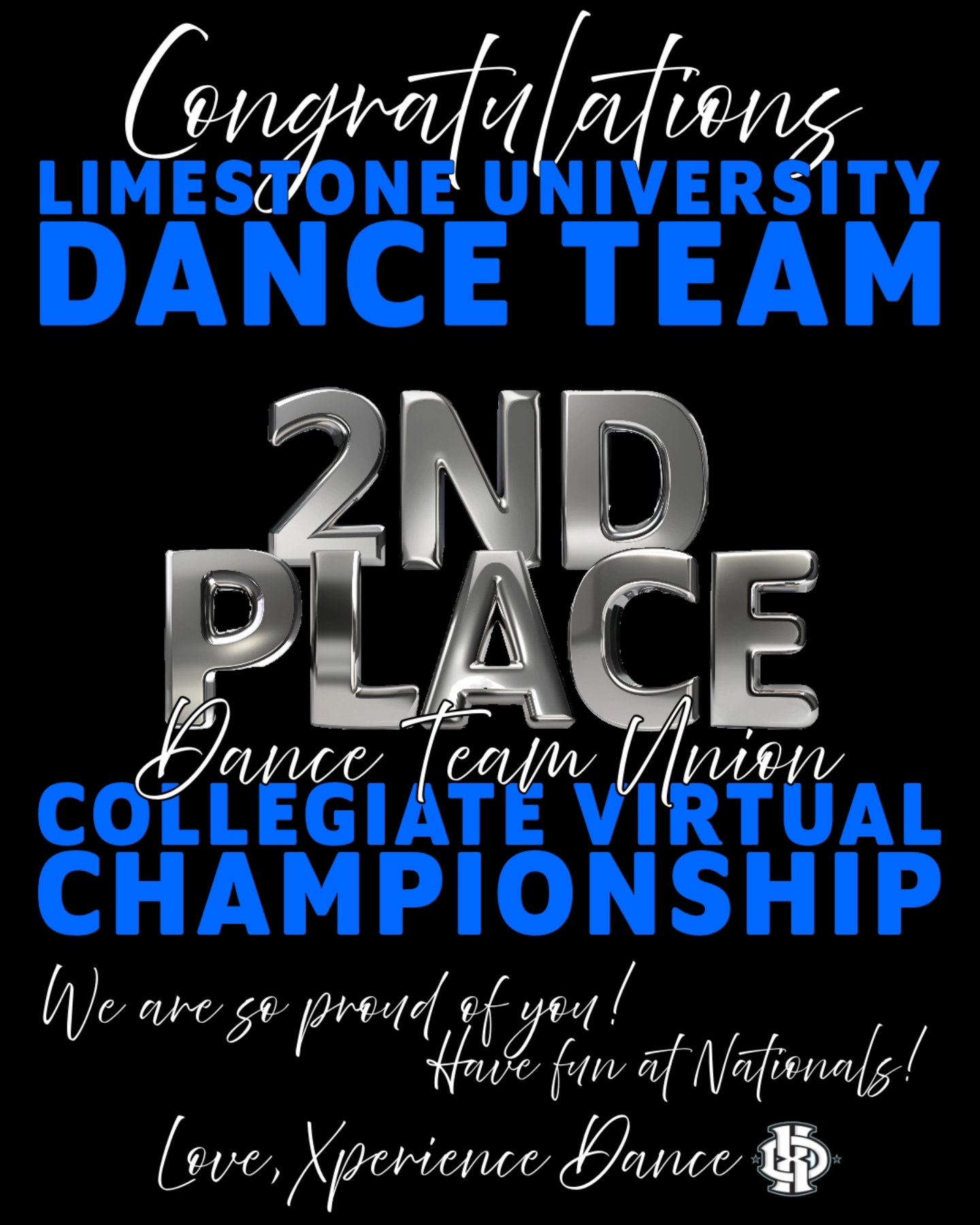 Congratulations to the @limestoneuniversitydanceteam for placing 2nd at Dance Team Union's Collegiate Virtual Championship! We are so proud of you!
Good luck at Nationals!
#XperienceDance #dance #danceteam #dancers #dancer #collegiatedanceteam #collegiatedance