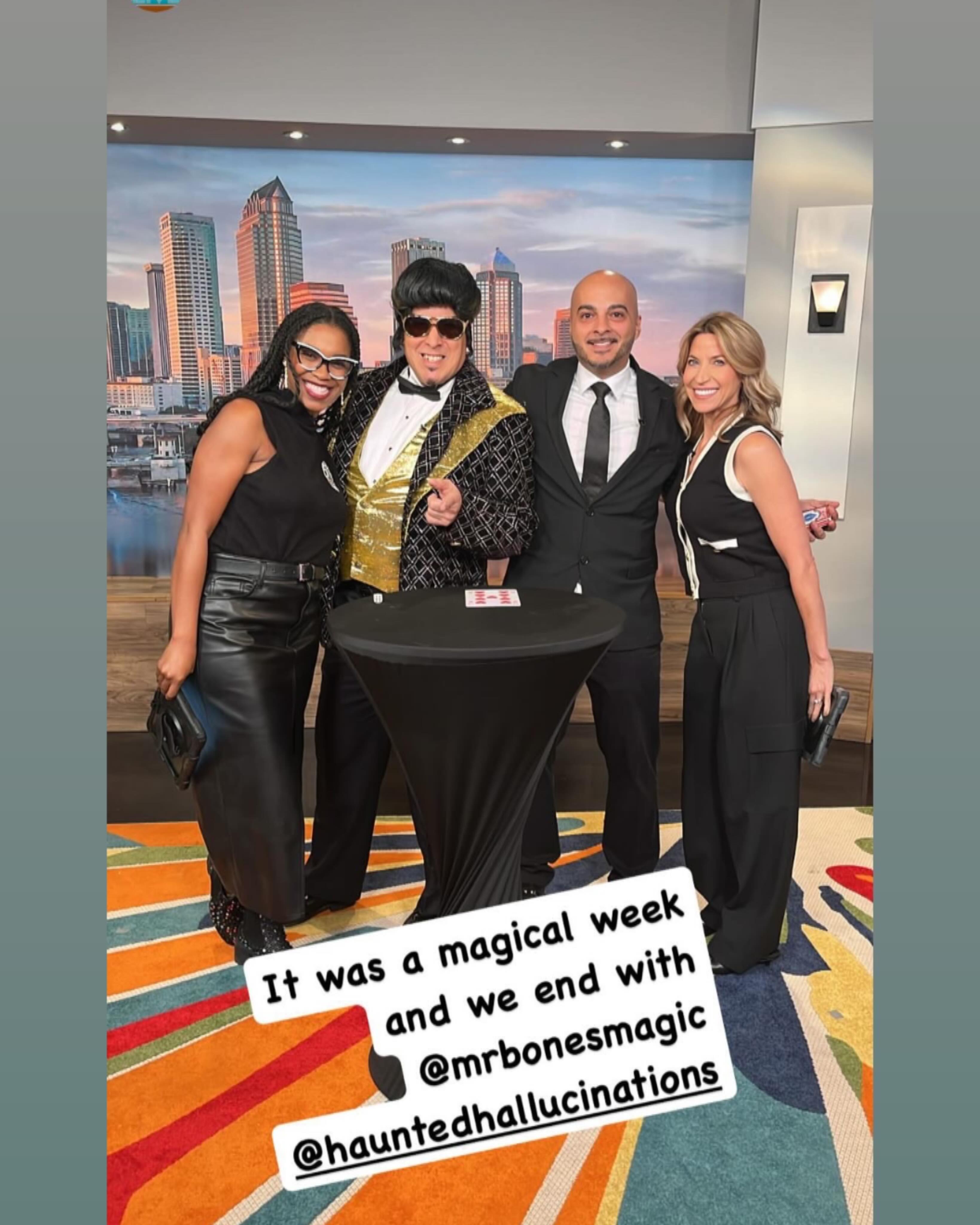 Promoting @hauntedhallucinations Live Magic Shows @thespookeasy. Come see us tonight at 1909 N. 15th. St. In Ybor City. You don’t want to miss @mr.bonesmagic