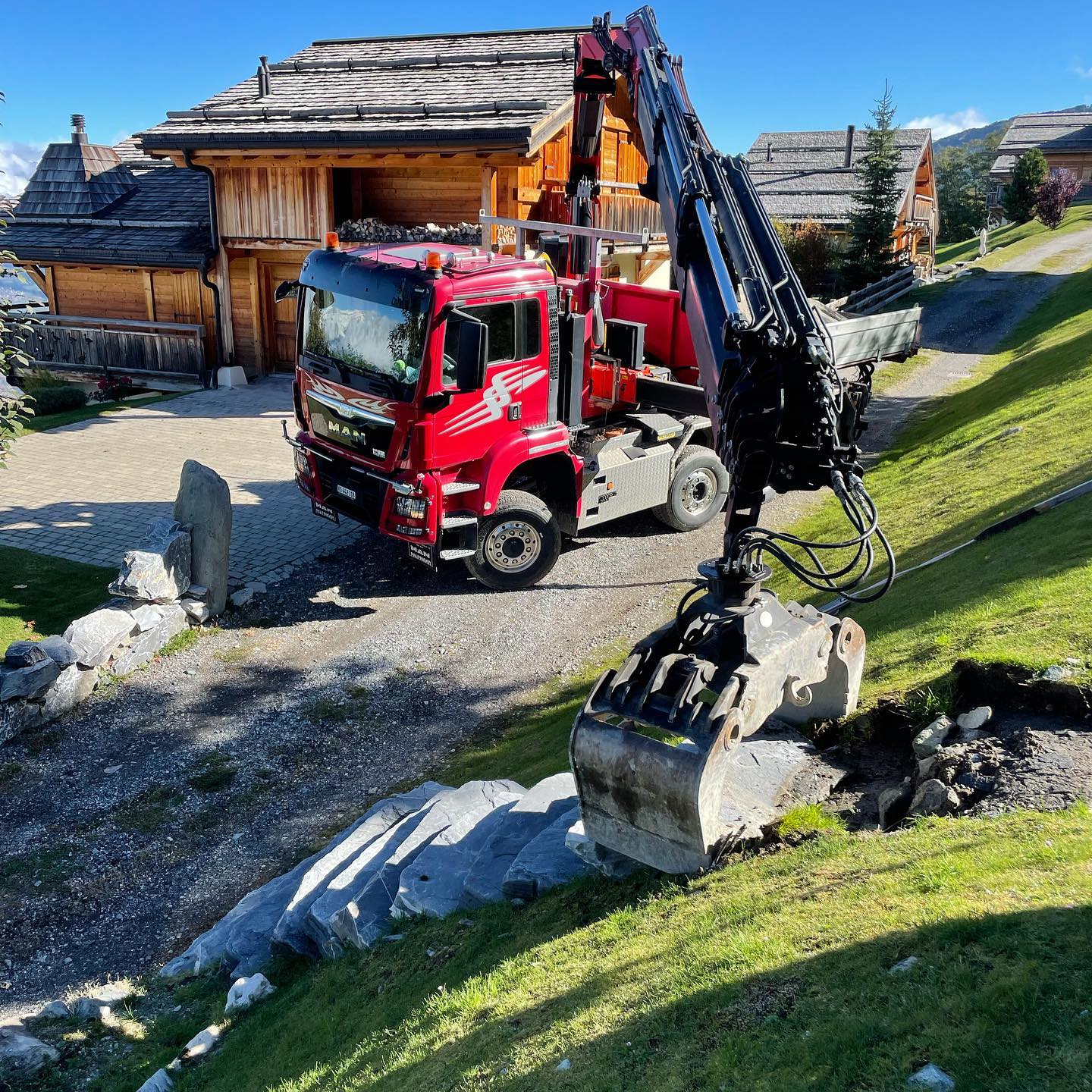 Hell of a day today!! Thank you to all the team 🤘#gardening #landscaping #nendaz