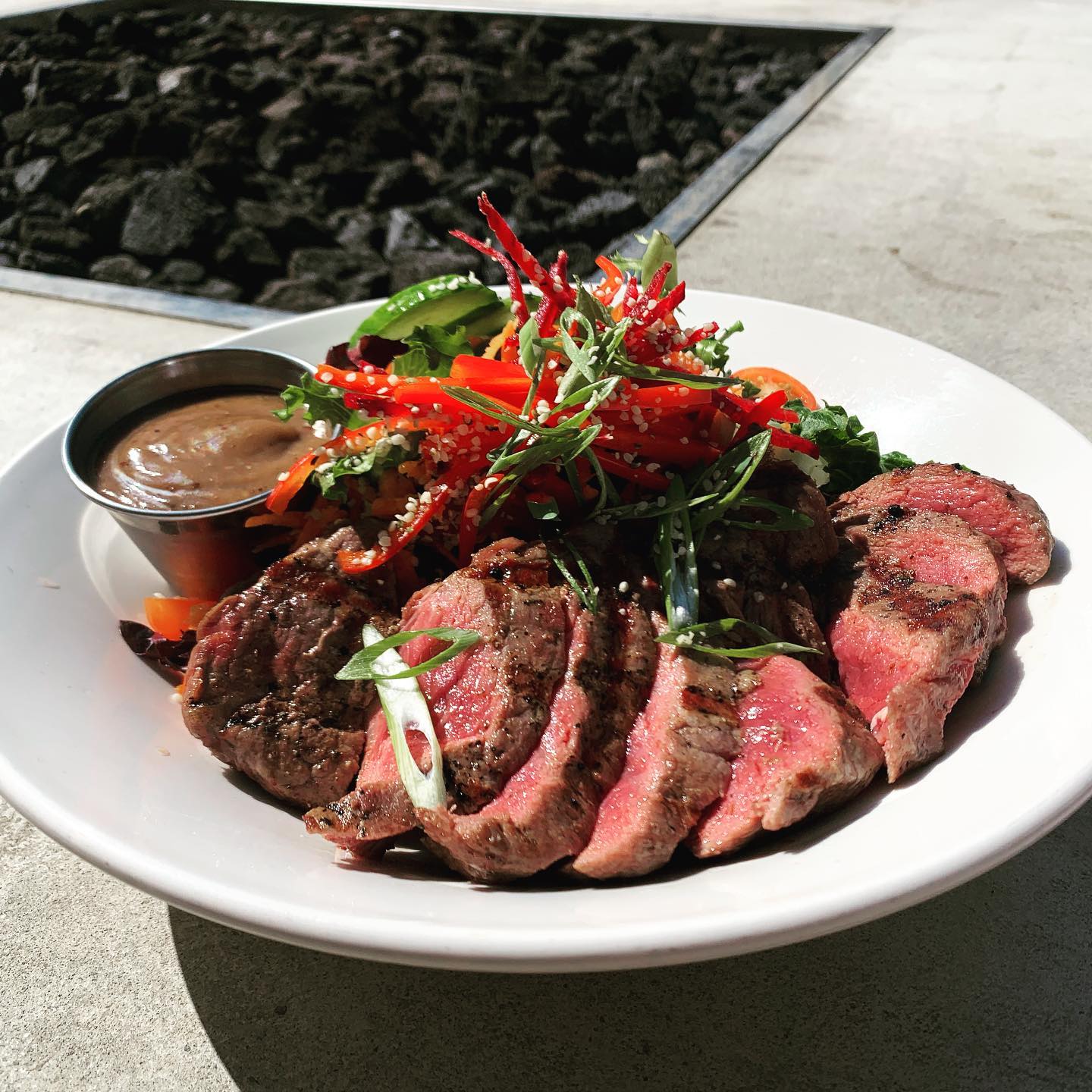 Who wouldn’t want a AAA strip loin grilled to perfection on the side of a fresh green salad on Salt springs new hottest patio! So come down to Woodley’s at the Harbour House Hotel and see for yourself!