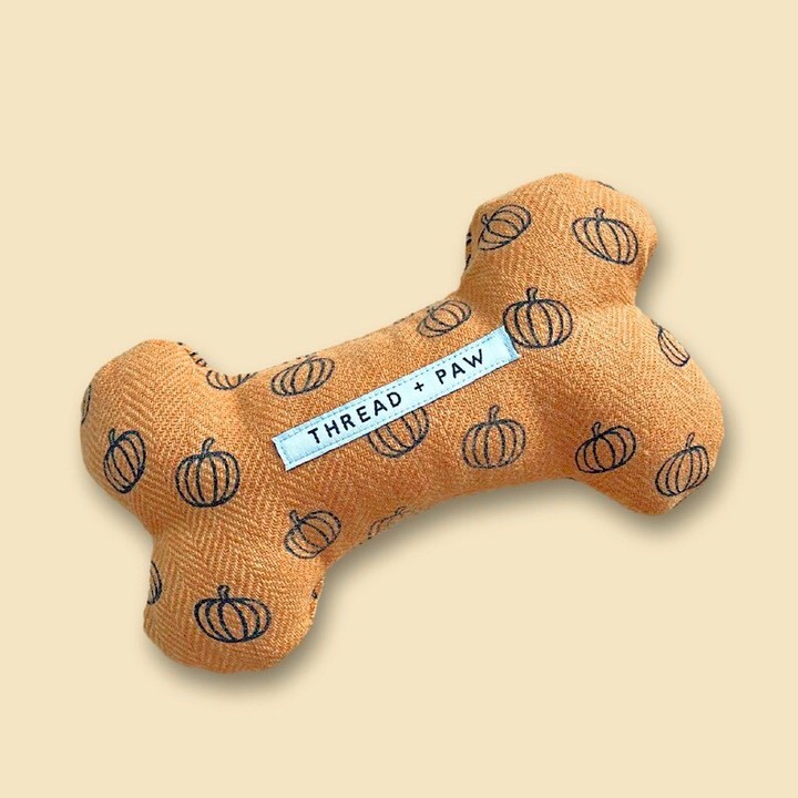 It's pumpkin time!!! Hand printed in our studio on whiskey tweed fabric for your furry friend!