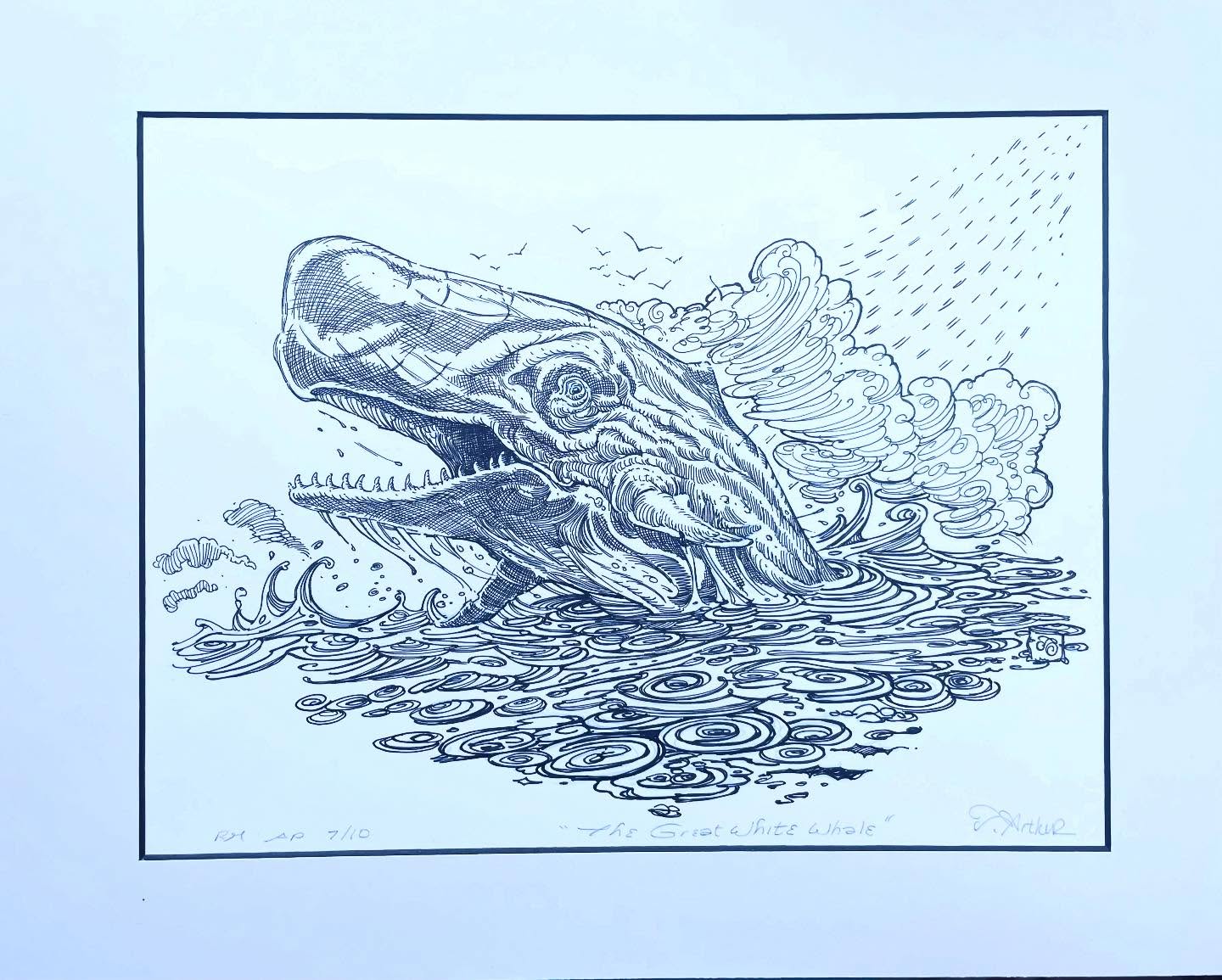 “The Great White Whale” A New 11 x 14 Remarqued Edition from the pen of John Arthur. Only at Mystwood Gallery. Come in for Spring-Weather-Winter-Sales!!
#art#gallery#illustration#shopsmallbusinesses#penandinkdrawing