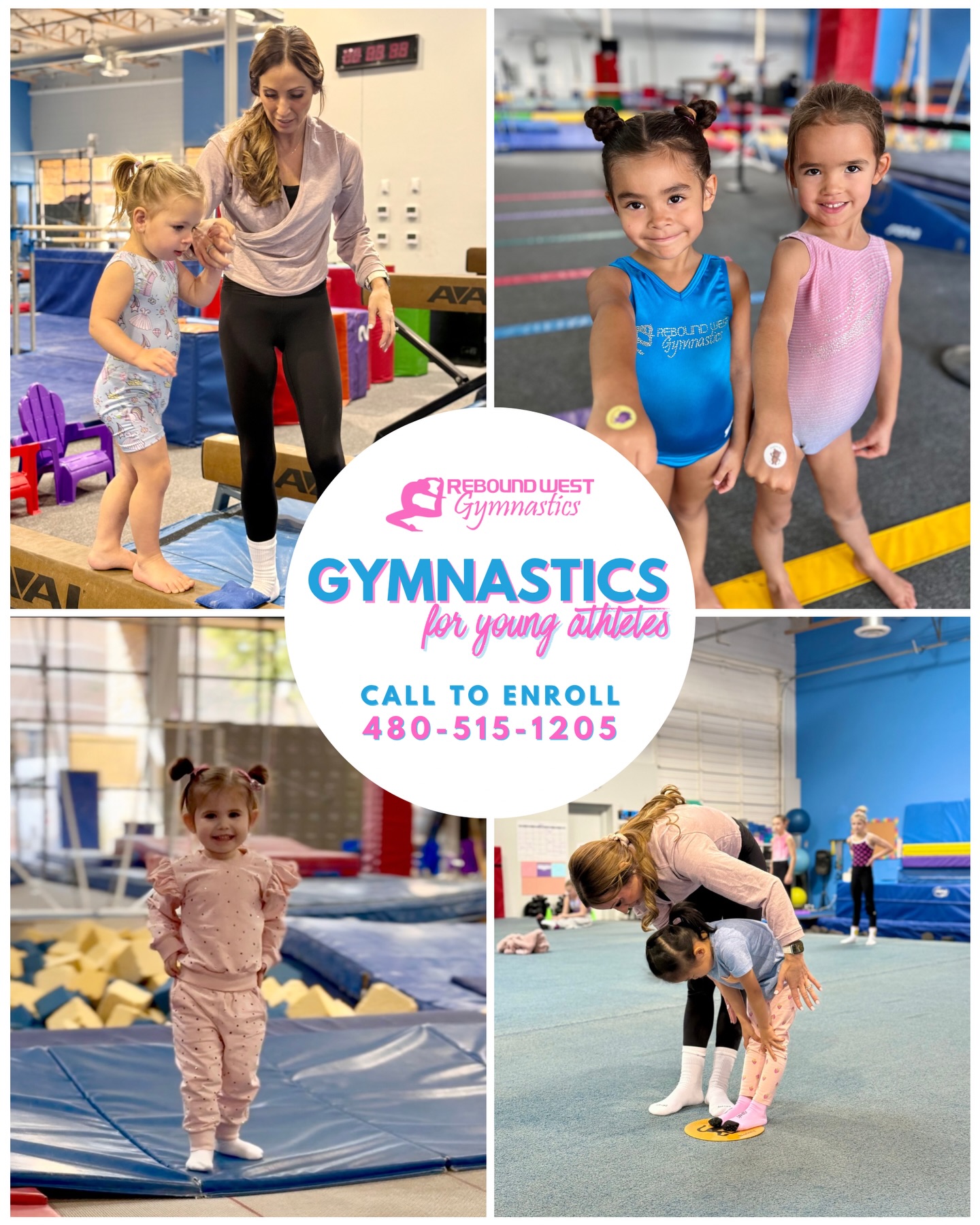 Every gymnast starts somewhere 💕 From first rolls to new skills, our recreational programs help kids learn, grow, and enjoy every moment in the gym!
📞 Call 480-515-1205 to get started today!
#reboundwest #recreationgymnastics #scottsdalekids #gymnasticsaz #kidsgymnastics