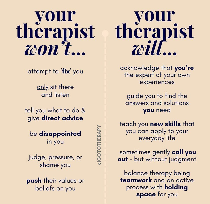 ✨Finding the right therapist is like dating, it may take a few tries to find the right fit. Therapy is where you should feel safe to work on hard things - if the therapist isn’t creating a safe, empathetic, non-judgmental environment, on to the next! Try not to let it deter you from therapy all together…✨
.
.
.
.
.
.
.
.
.
#njtherapist #nyctherapist #nytherapist #patherapist #njlcsw #njpsychotherapist #psychotherapist #mentalhealth #mentalwealth #mentalwellness #traumatherapist #selfimprovement #wellness #therapy #mentalhealthtreatment #emdr #traumarecovery #traumainformed #socialworker #therapistsofinstagram #therapist