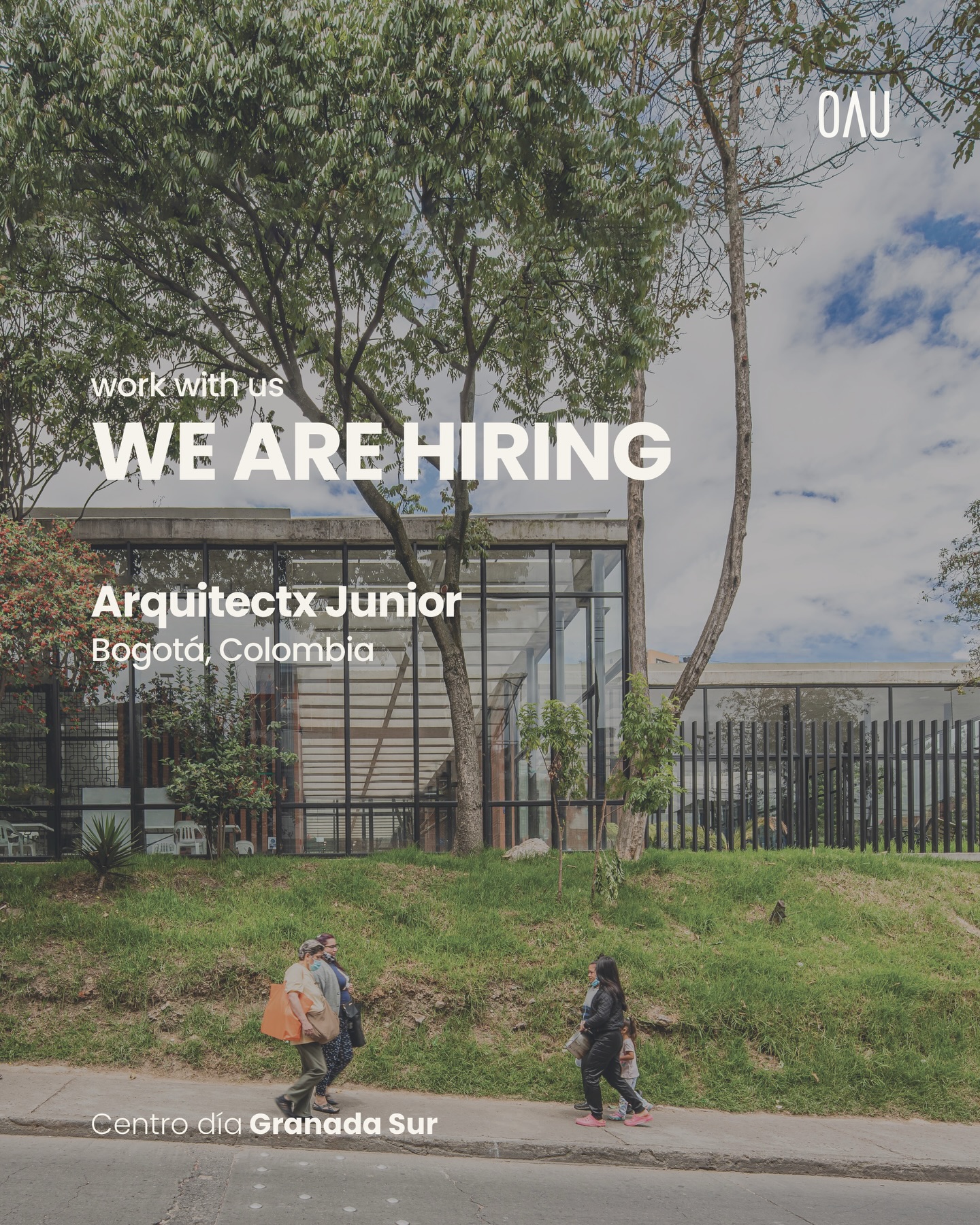 🍃We’re hiring: Arquitecto/a Junior
Buscamos arquitecto/a junior para apoyar el desarrollo de proyectos públicos y documentación técnica.
Si te interesa trabajar en proyectos de escala pública y tienes experiencia en Revit, envíanos tu CV y portafolio.
📧 bogotastudio@oau.com.co