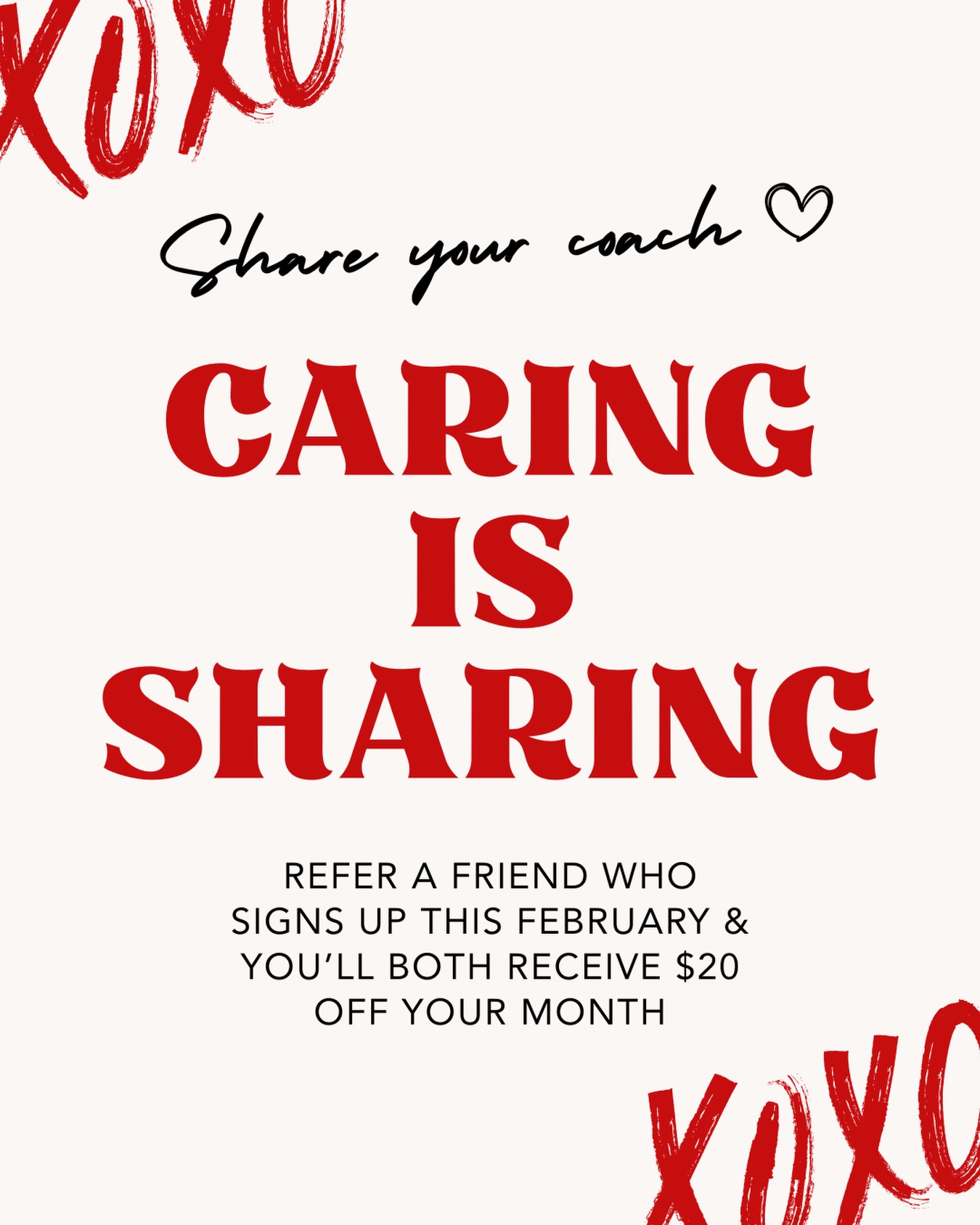 Loving your coaching experience? Donât keep it yourself⊠share your coach with someone you care about!
When your referral signs up for coaching in February, you both get $20 off your month.
Because growth is better when you do it together. â€ïž
