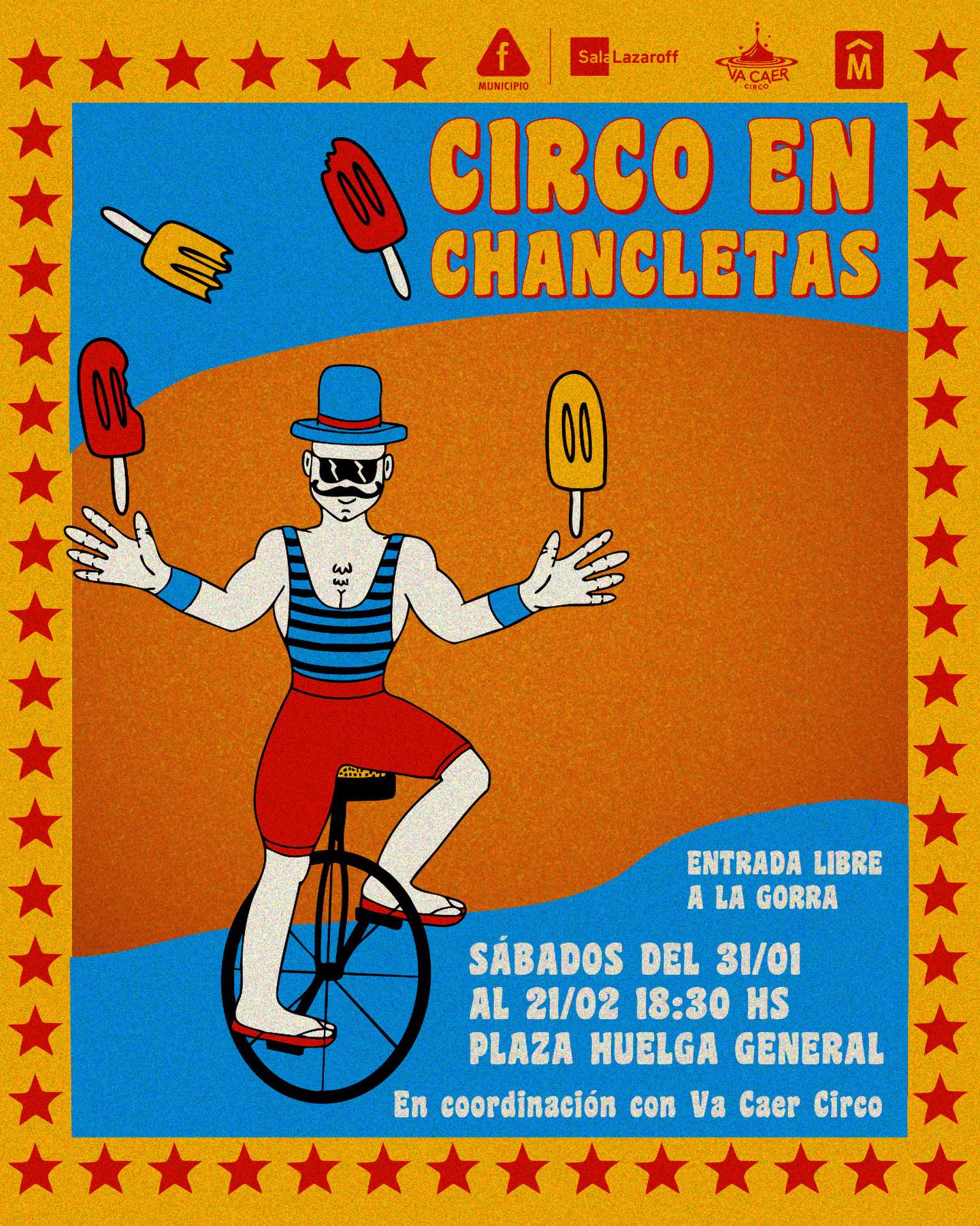 ¡Seguimos difundiendo actividades para realizar al aire libre!
Hoy les presentamos: 🤹🏻♀️Circo en Chancletas 🩴
Por cuarto año consecutivo, el circo llega a la Plaza Huelga General del Intercambiador Belloni para compartirse en un escenario barrial.
La @salalazaroff y @vacaercirco organizan un ciclo de espectáculos de verano para disfrutar en comunidad con artistas Nacionales e internacionales.
📅 Todos los sábados – 18:30h
📍 Plaza Huelga General
🎩 Entrada a la gorra
💪🏼 Llevá tu reposera