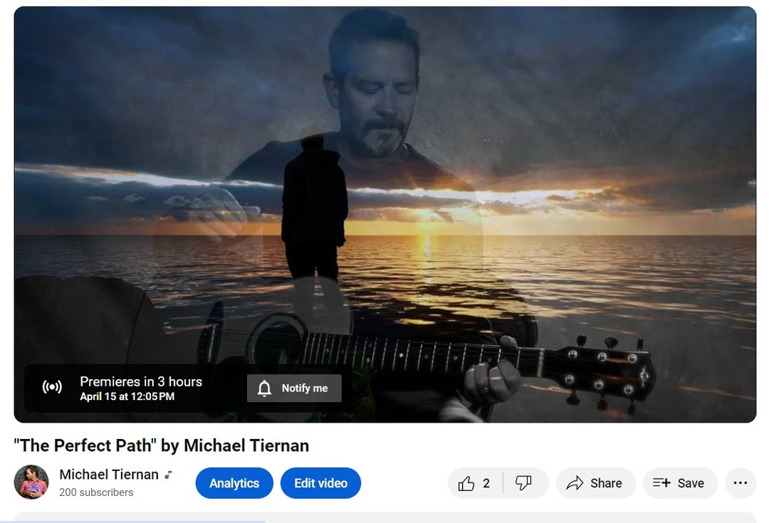 Hi friends! For my B-Day, I'm dropping a new video to my latest single, "The Perfect Path". Join me for the premier at Noon PST and we'll watch together. Then I'll head over to Facebook live for a a few birthday jams. See you at Noon! Link in bio:)
https://www.youtube.com/watch?v=WDtVDsE3gwM
