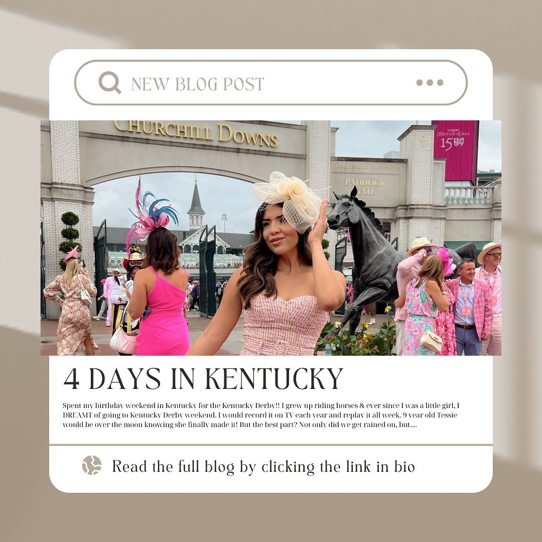 ✨ New blog post! Link in bio! ✨
#fashionblog #fashionblogger #styleblogger #styleblog #kentuckyderbyhats #kentuckyderby #kentuckyderbyblogger #travelblogger #travelblog #traveltips #kentuckytravelguide #kentuckyderbyfashion #kentuckyblogger #kentuckyblog