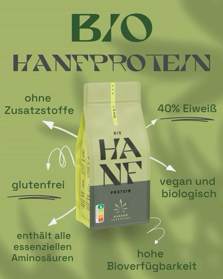 Unser Bio-Hanfprotein versorgt dich mit hochwertigem pflanzlichem Eiweiß, essenziellen Aminosäuren und Nährstoffen - perfekt für Sport, Alltag & eine gesunde Ernährung. 🌿
Leicht verdaulich und ballaststoffreich kommt es ganz ohne Zusätze und Geschmacksverstärker aus. Zudem ist es eine vegane, vollständige Proteinquelle.
So bekommst du nur das Beste aus der Natur 💚
#hanfprotein #pflanzlichekraft #superfood #proteinpower #vegangains