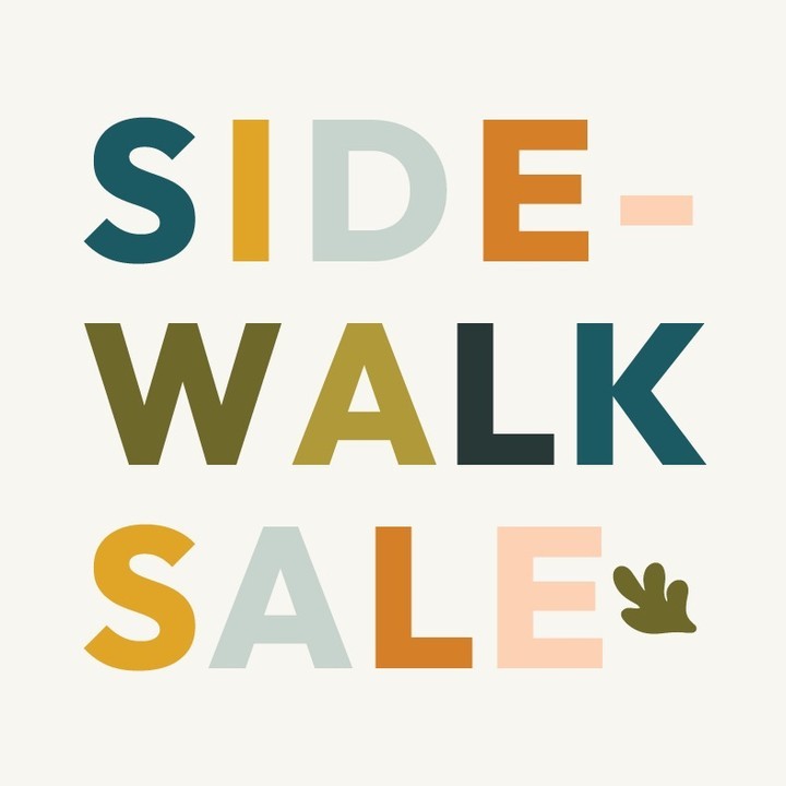 We're hosting a Sidewalk Sale this Friday, September 20, and Saturday, September 21, and you're invited to join us for some amazing deals! Mark your calendars and bring your friends – we can't wait to see you there! Sale valid in store only.
